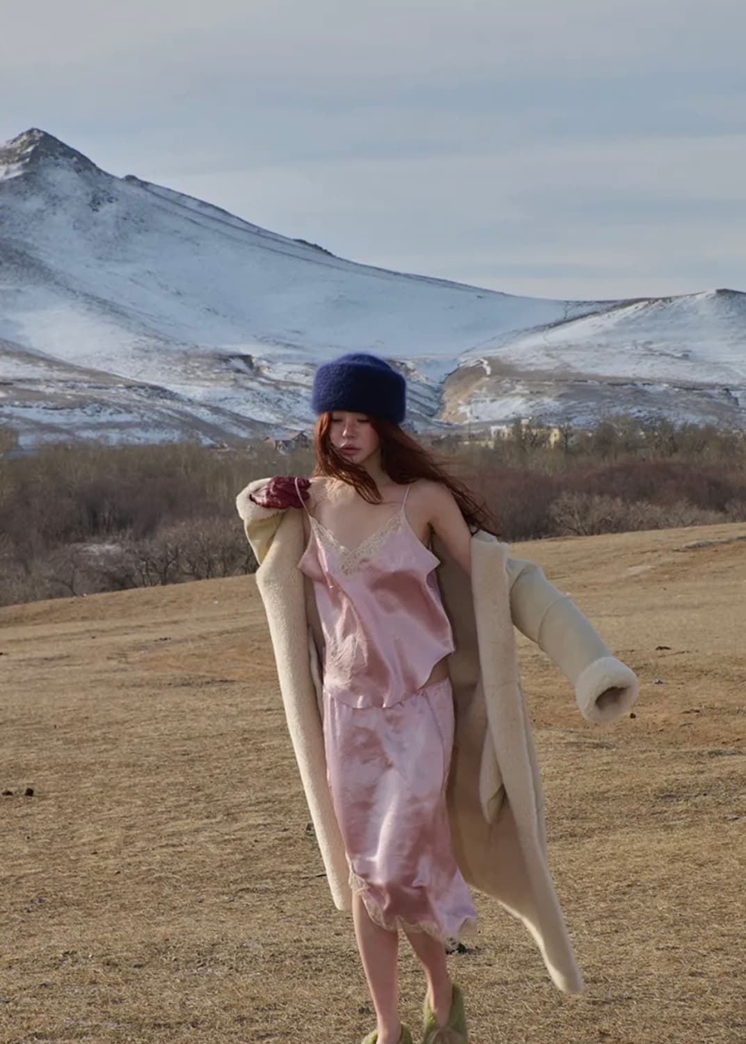 빠른배송) 프레클 레이스 세틴 케미솔 인 핑크 슬립탑 시눈 오버듀플레어 상품이미지2