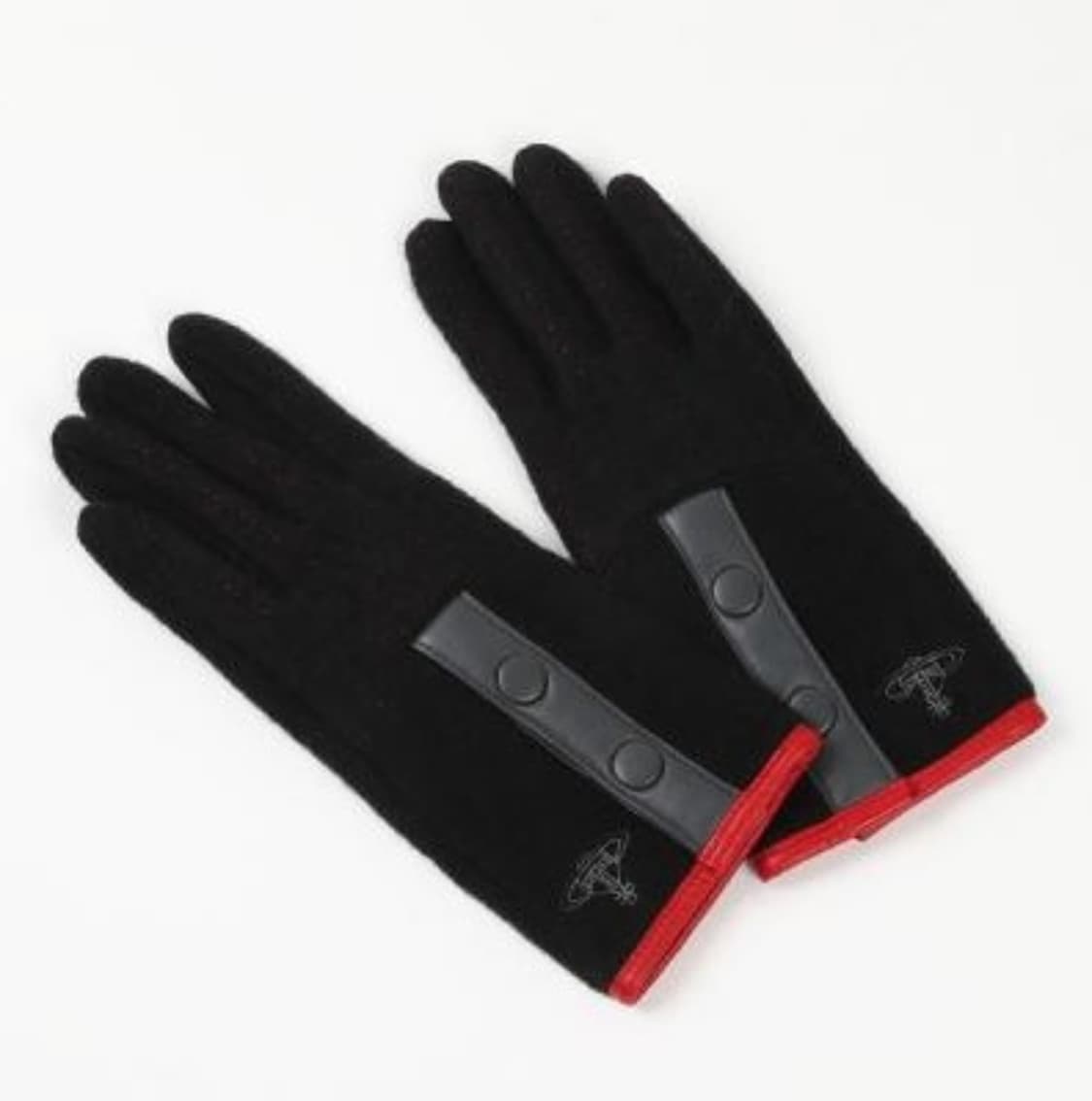 비비안 웨스트우드 orb 자수 투톤 장갑 블랙 (새상품) 상품이미지2