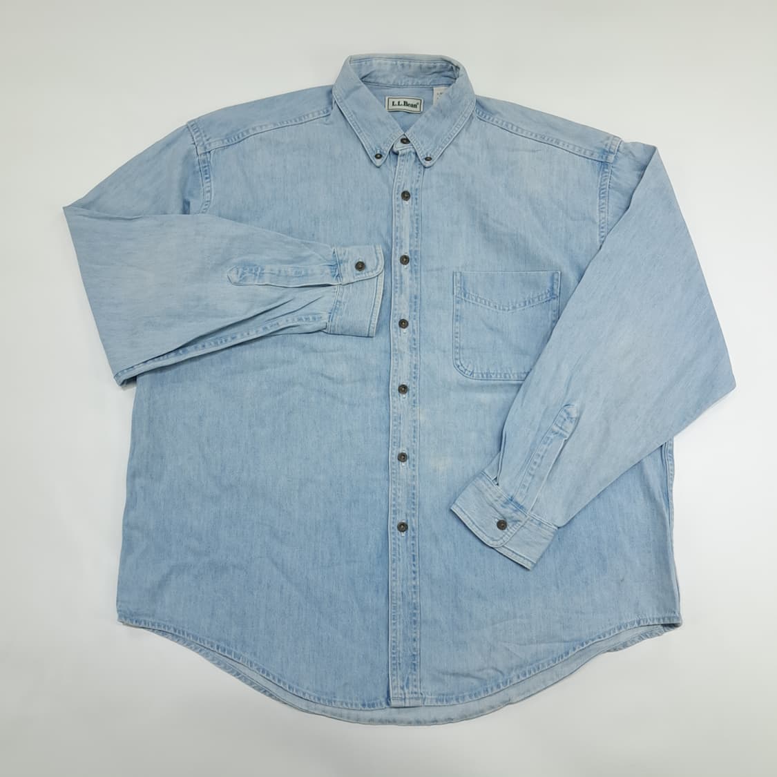 CN158 XL LLBean 90s 캐나다 연청 긴팔 데님 셔츠 남방 상품이미지2