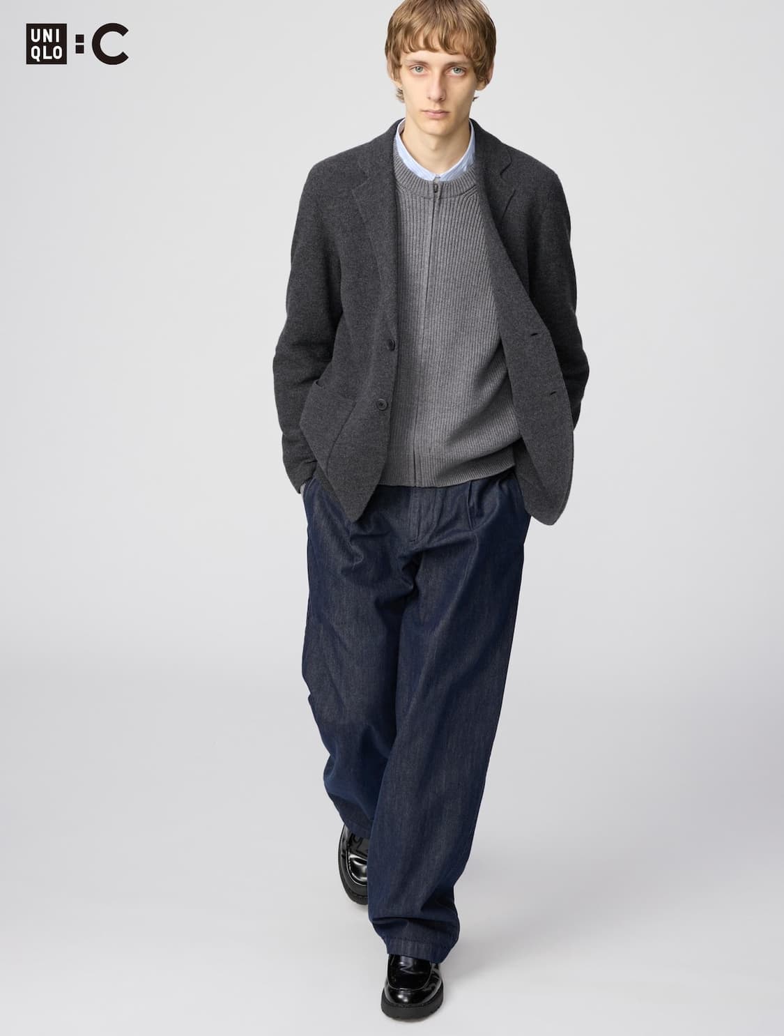 [76] 유니클로 C 턱스트레이트 팬츠 (데님) 네이비 상품이미지1