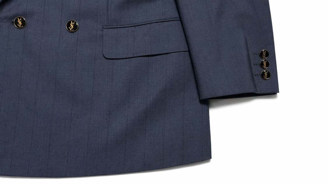 80s~90s 입생로랑 빈티지 더블 블레이저 일본 테일러 리워크 자켓 상품이미지5