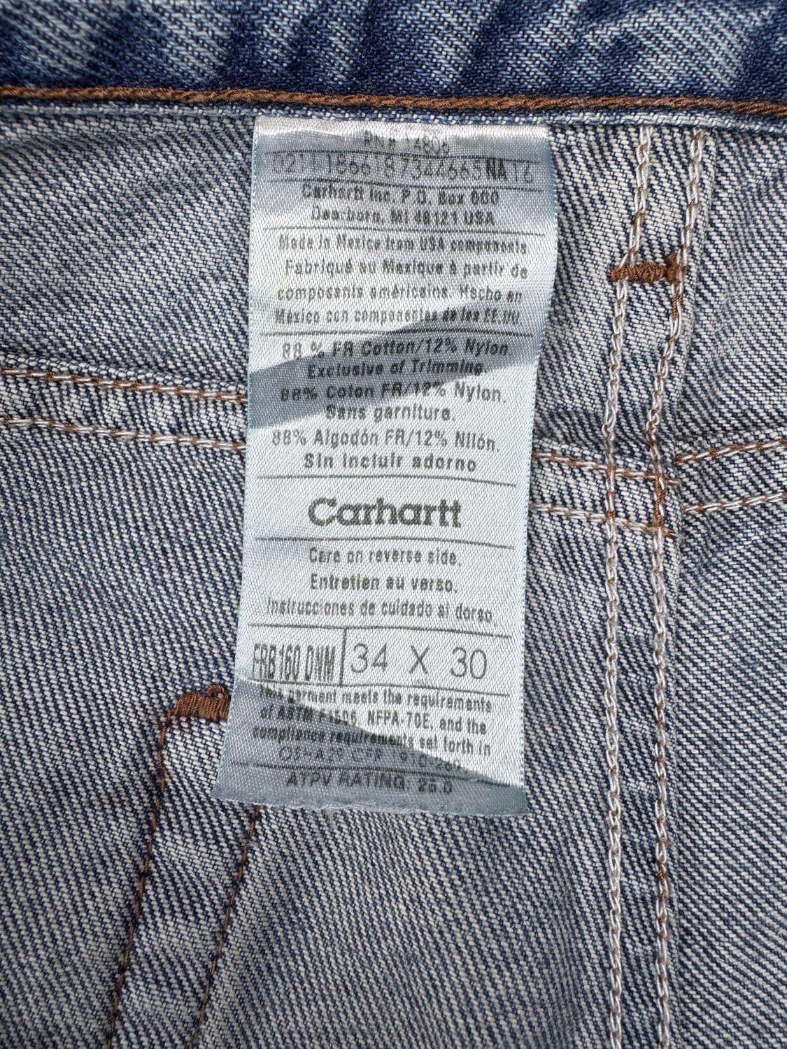 빈티지 칼하트FR 방염라인 데님 34/30 상품이미지5