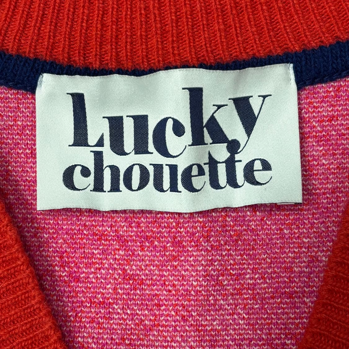 럭키슈에뜨 체크 패턴 니트 베스트 V0513 상품이미지5