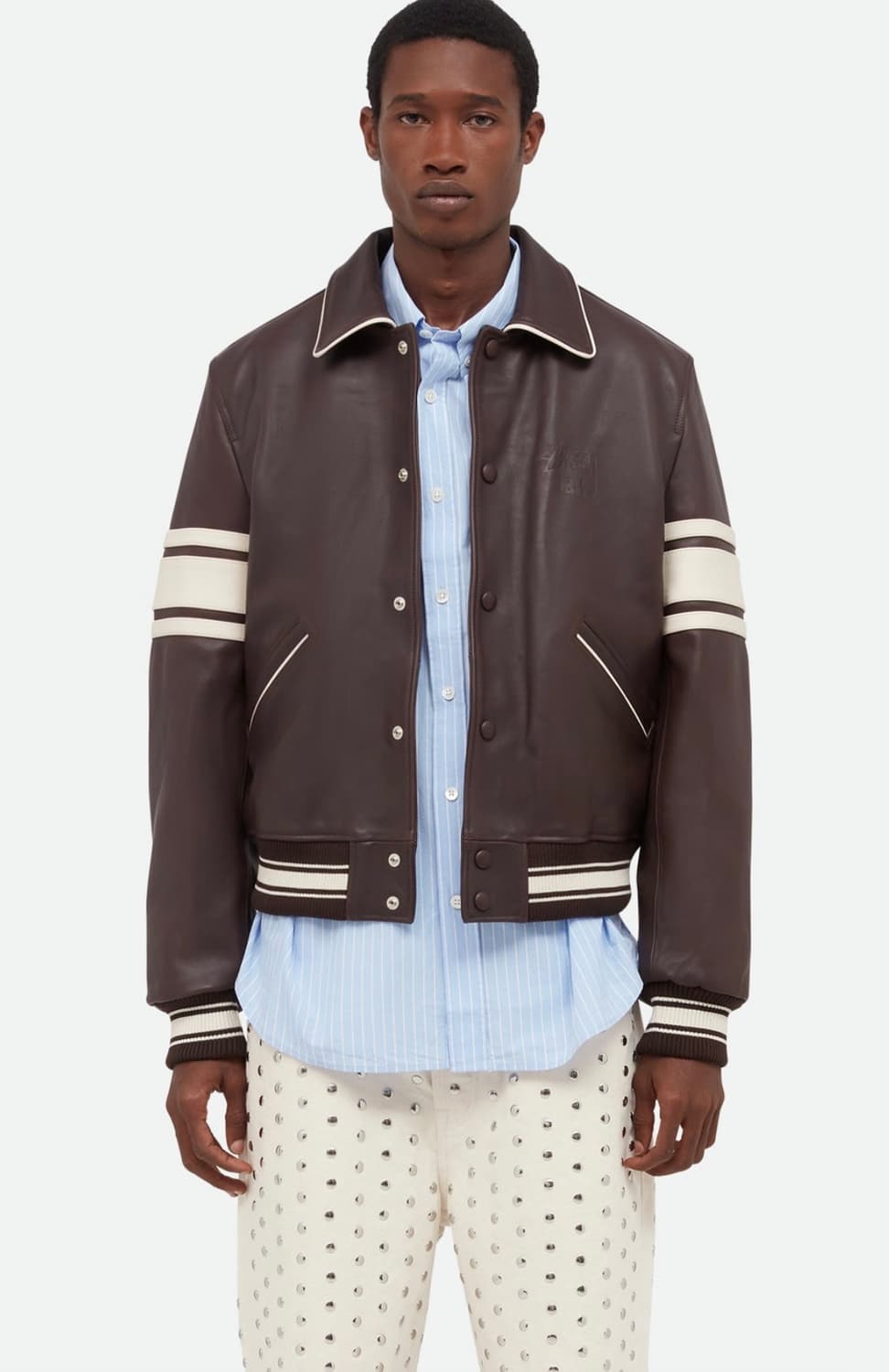 [M]Stussy X WalesBonner/스투시X웨일즈보너 레더 바시티 상품이미지2