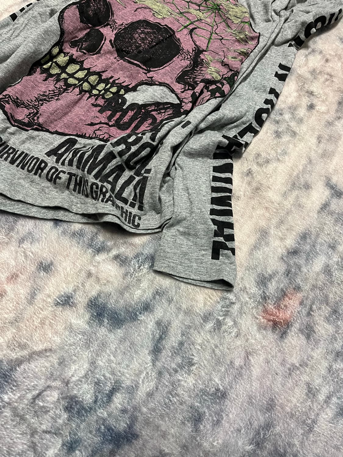 Glad news punk skull asymmetry cut sew 상품이미지5