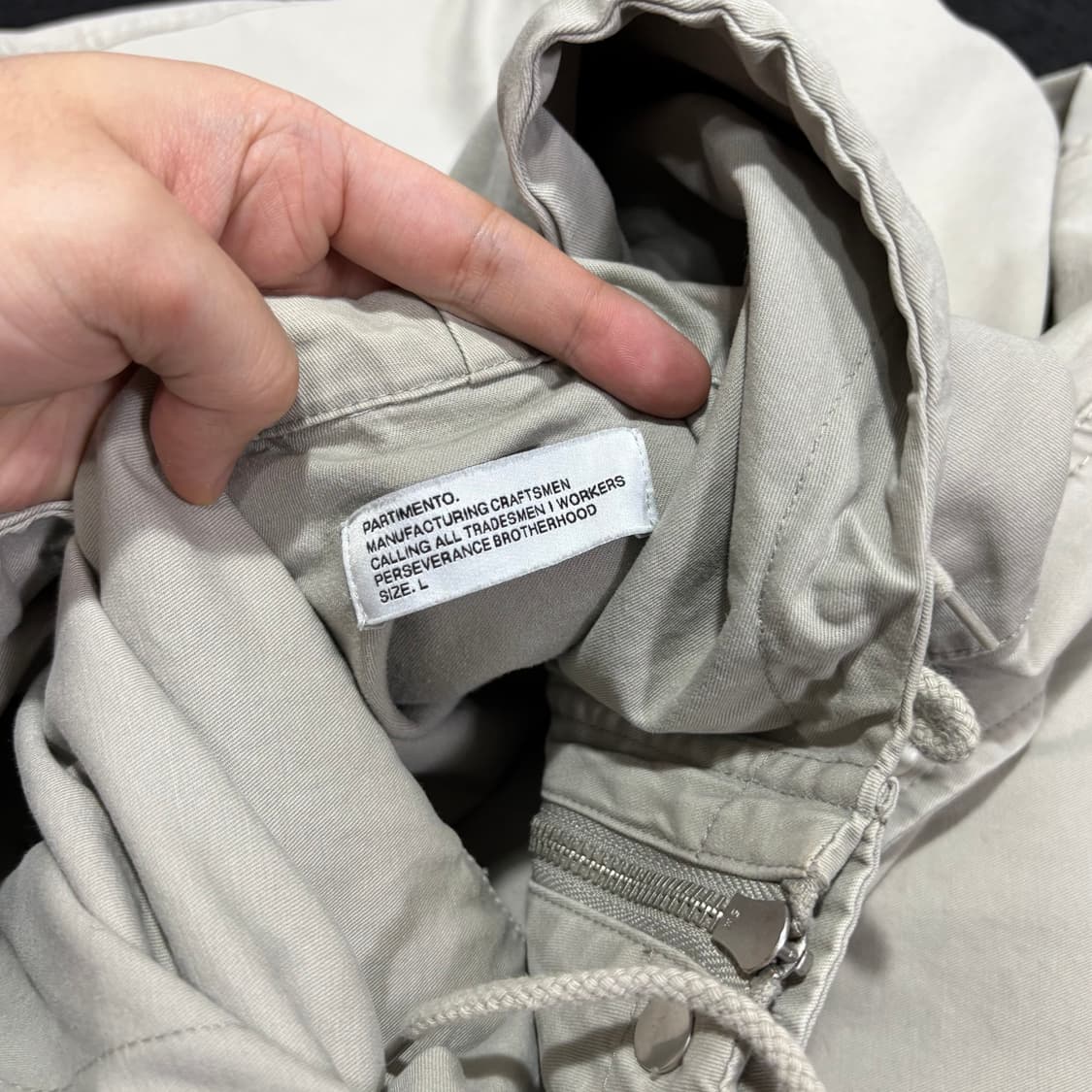 L 파르티멘토 그레이 후드 숏 야상자켓 상품이미지4