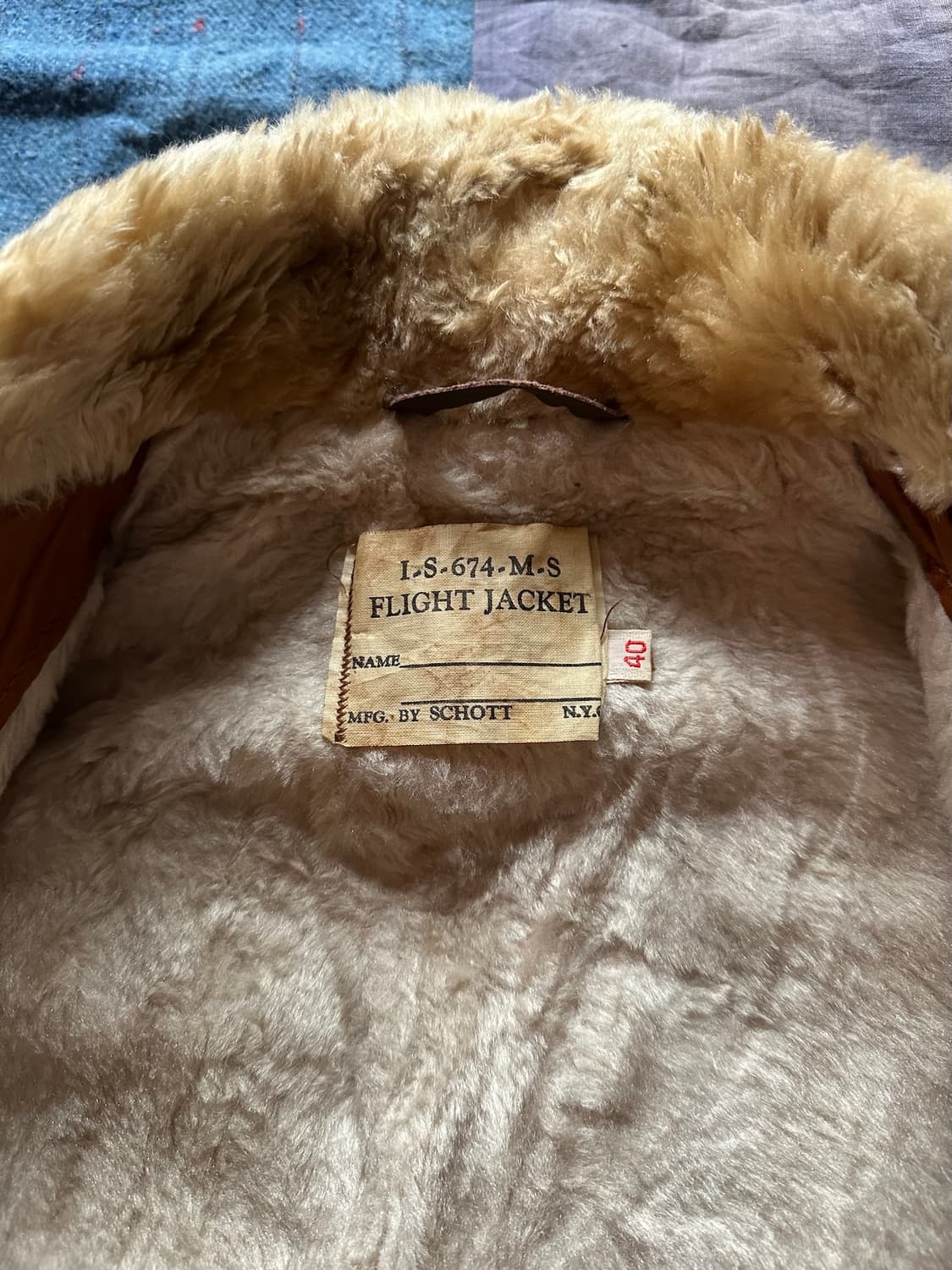 70s USA 빈티지 SCHOTT 쇼트 G-1 플라이트 레더 자켓 상품이미지8