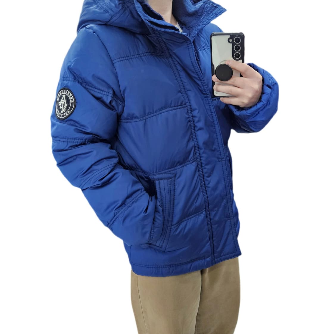 새상품 M 아베크롬비 덕다운 패딩 블루 상품이미지1