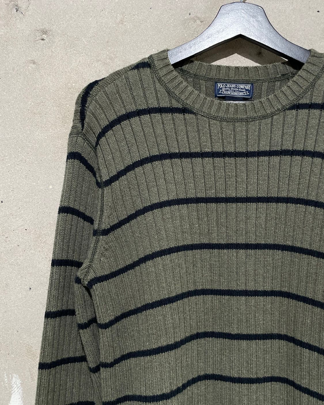 폴로 진스 카키 스트라이프 크루넥 니트 상품이미지2