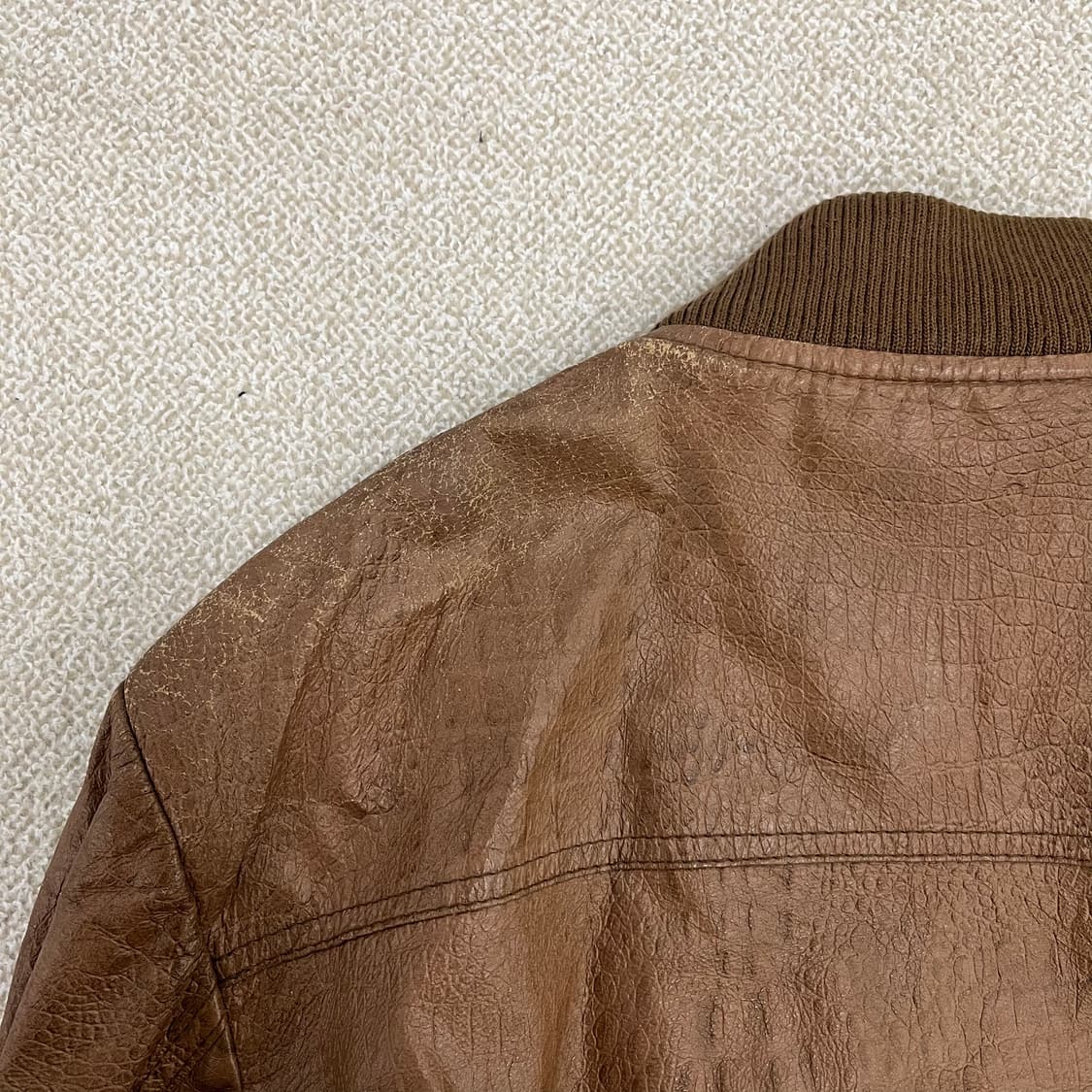 60 빈티지 양가죽 니트 봄버 자켓 0209M1 상품이미지4