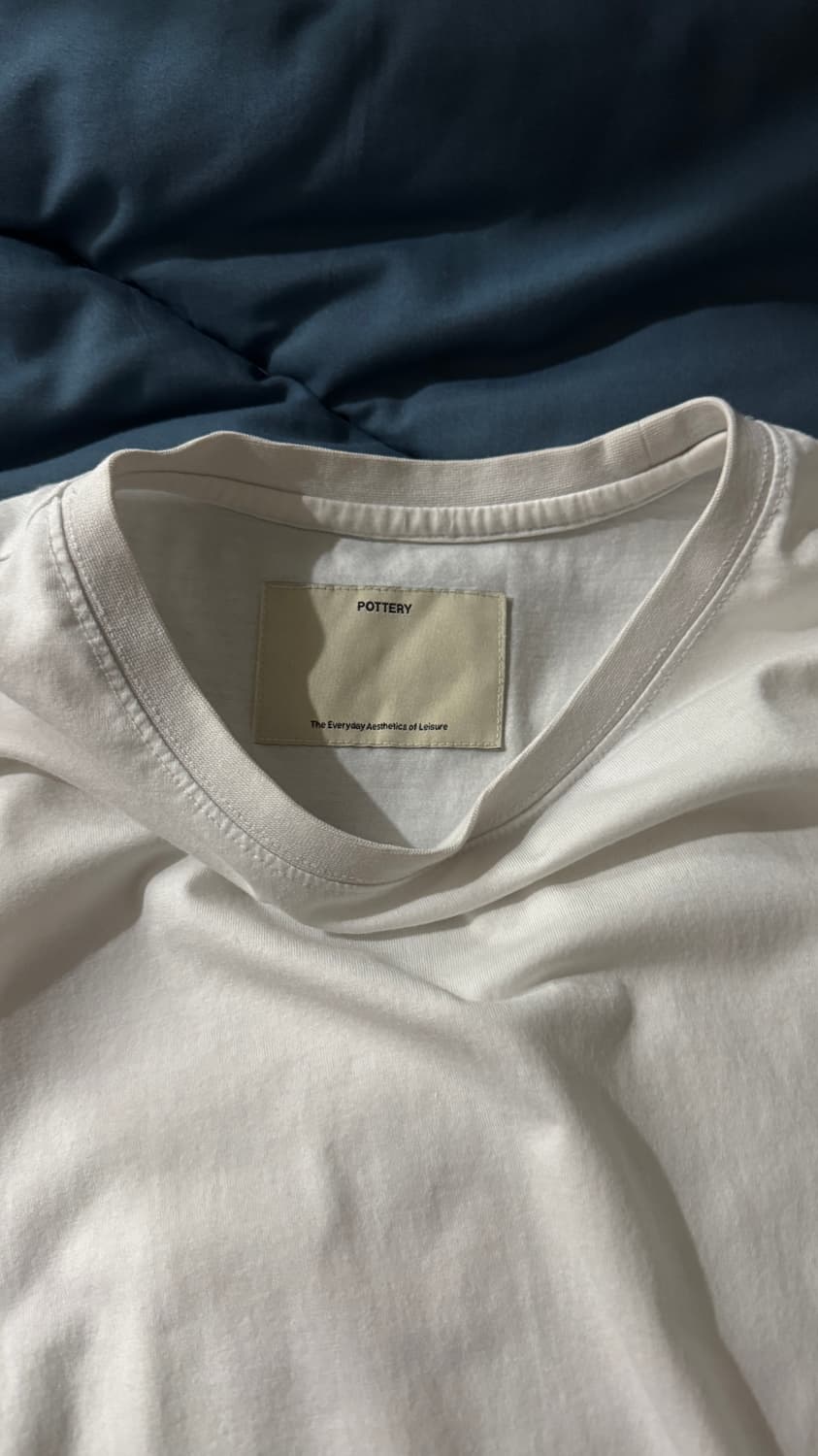 포터리 파인 코튼 베이식 티 블랙&화이트 2사이즈 상품이미지7