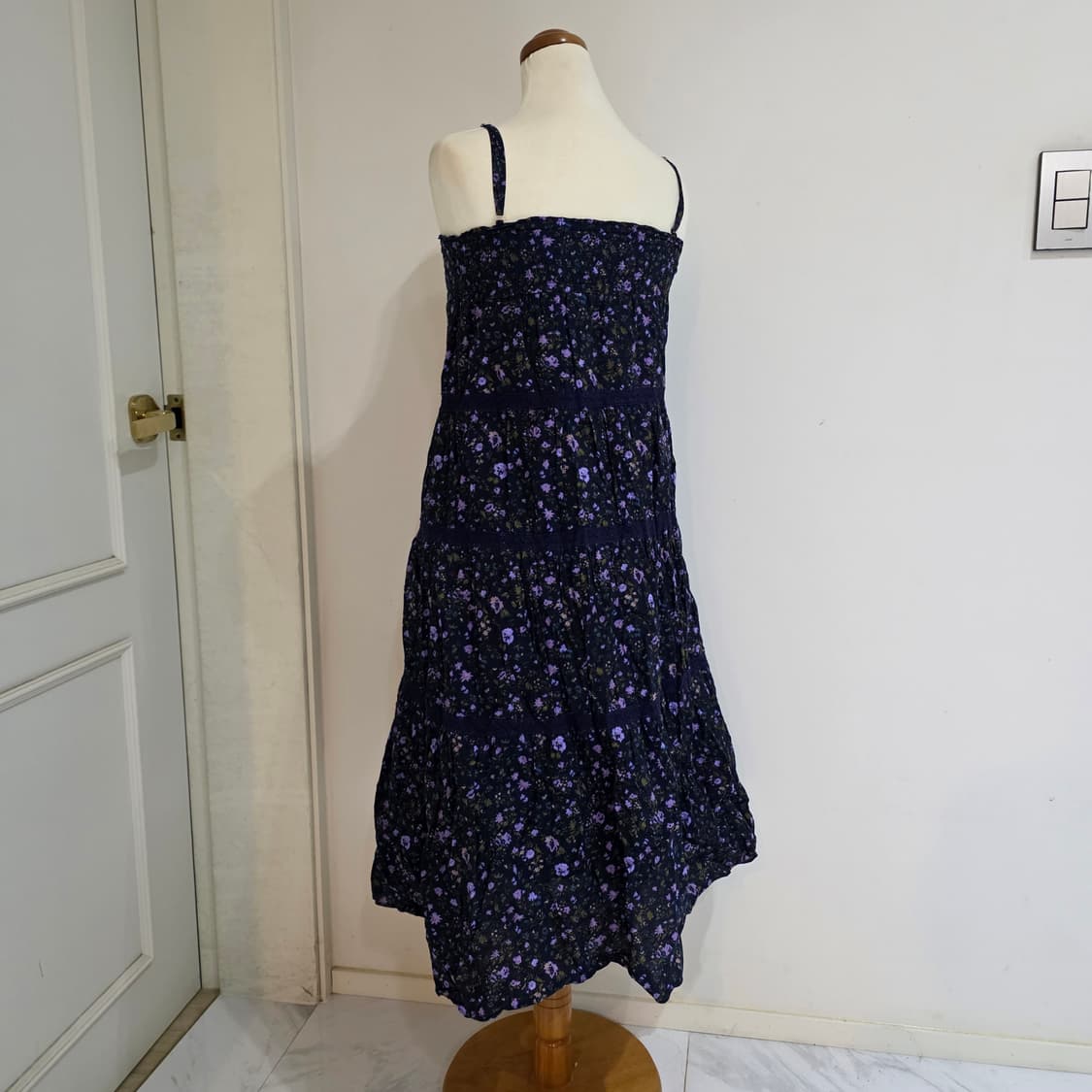 Earth)보헤미안 퍼플모리걸 잔꽃 패치워크 슬리브리스롱원피스 상품이미지2