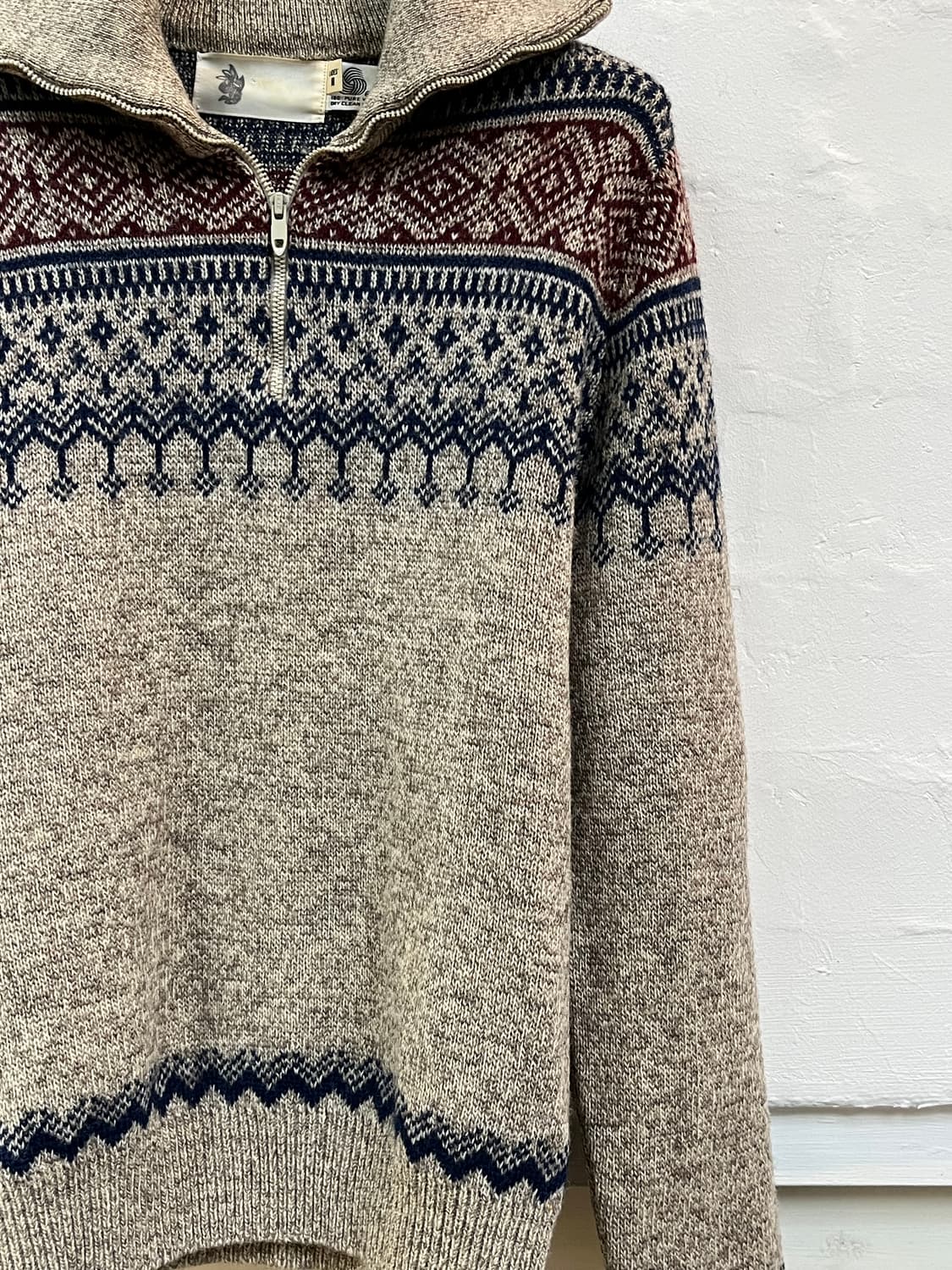 노르딕 울 하프 집업 스웨터 니트 M 상품이미지4