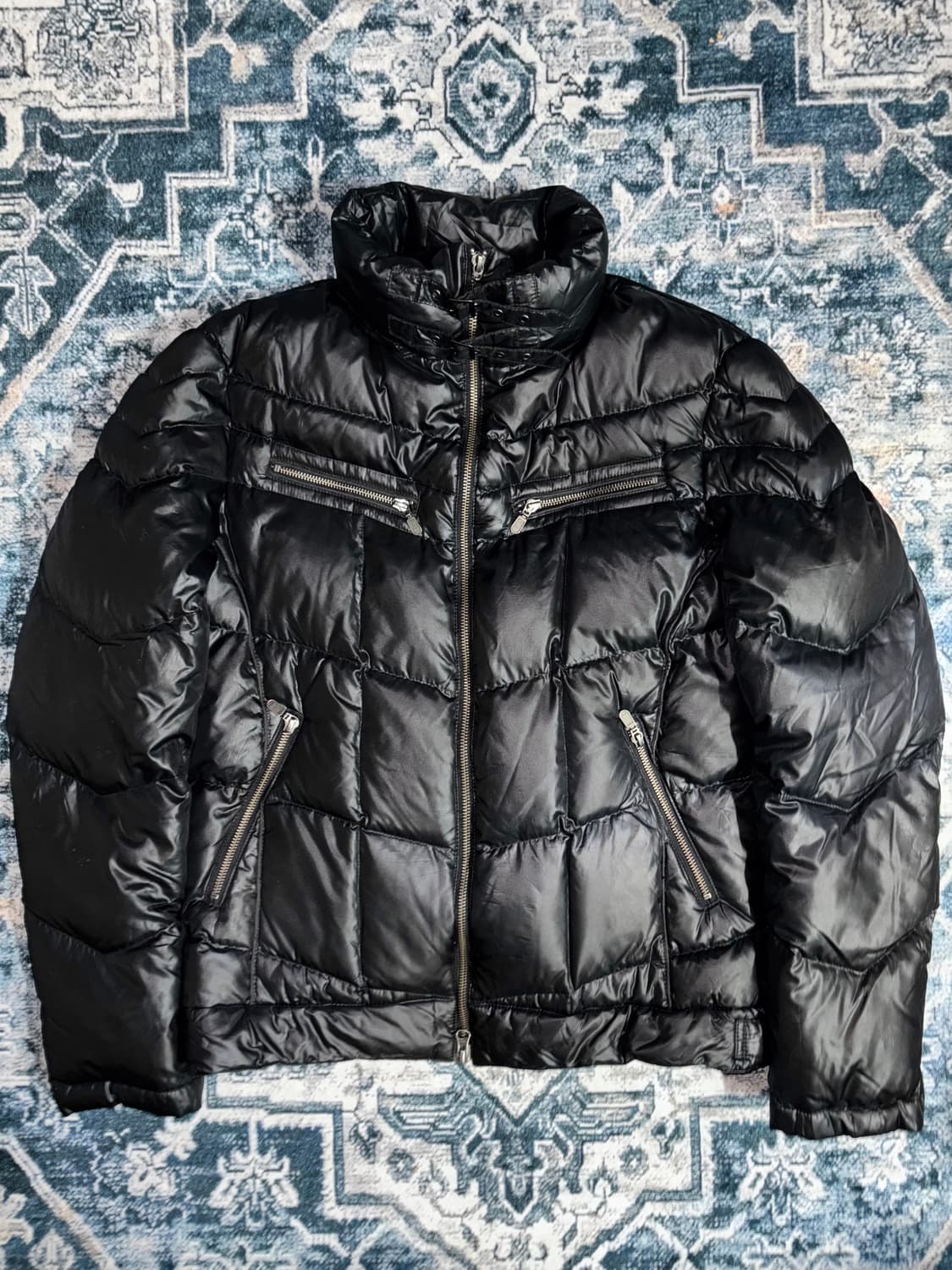 일본 빈티지 y2k 바이커 푸퍼 버클 경량 패딩 락시크 상품이미지1