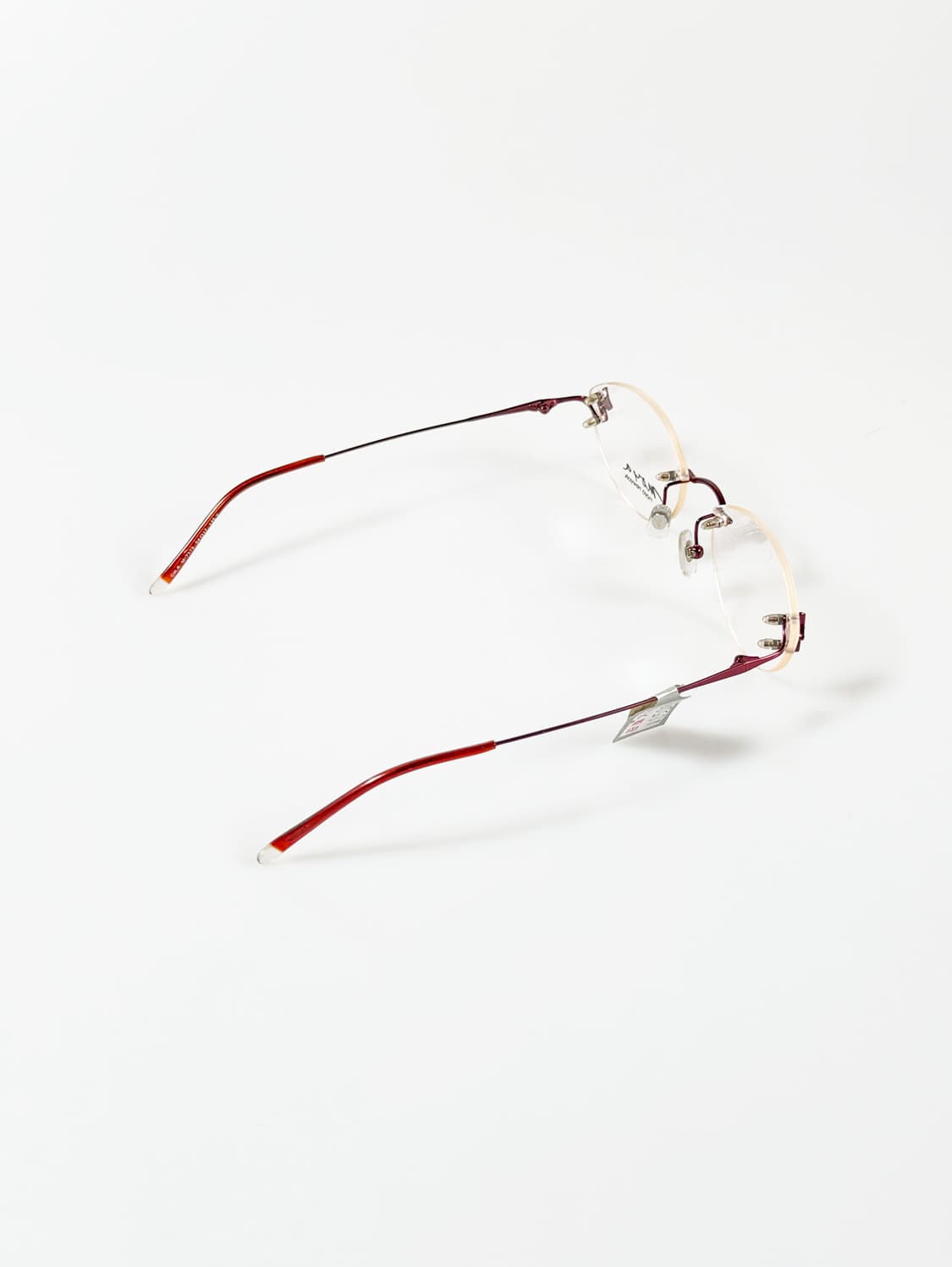 MOYA NEWYORK 오벌 무테 버건디 레드메탈 빈티지 안경 상품이미지4