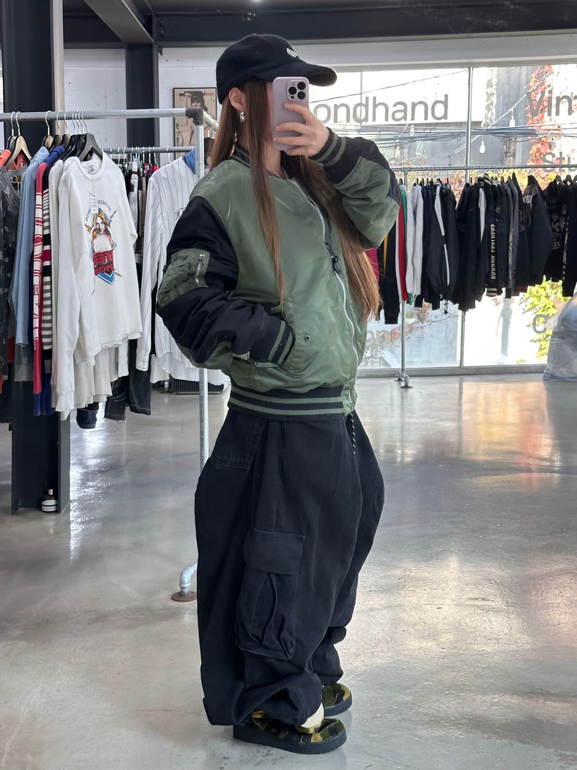 알파인더스트리 리버시블 MA-1 포켓 백자수로고 자켓 상품이미지5