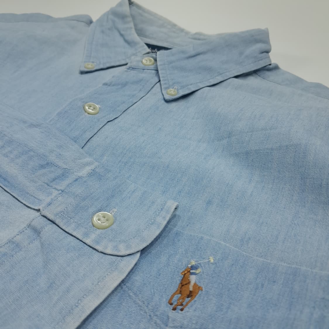 CL493 L 폴로 00s 코튼 멀티포니 샴브레이 셔츠 남방 상품이미지4