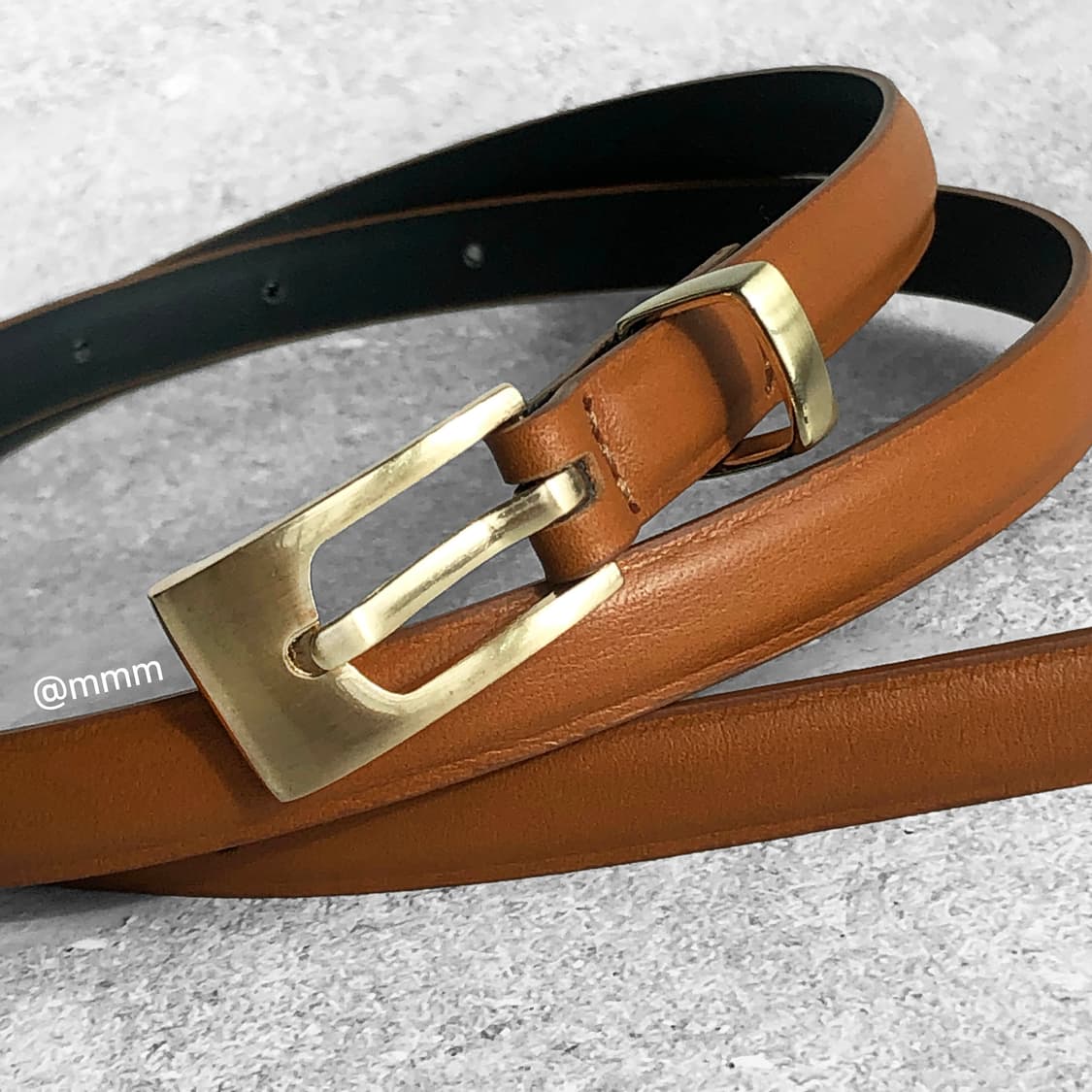 [Unisex] 스퀘어 골드버클 가죽 벨트 3컬러 상품이미지2
