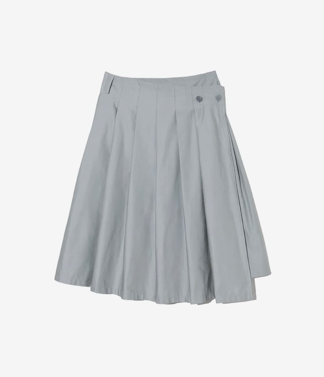 Button Pleats Wrap Skirt Light Gray 상품이미지1