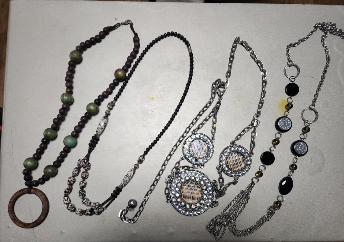 빈티지 독특한 목걸이와 화려한 벨트 4종 일괄 상품이미지1