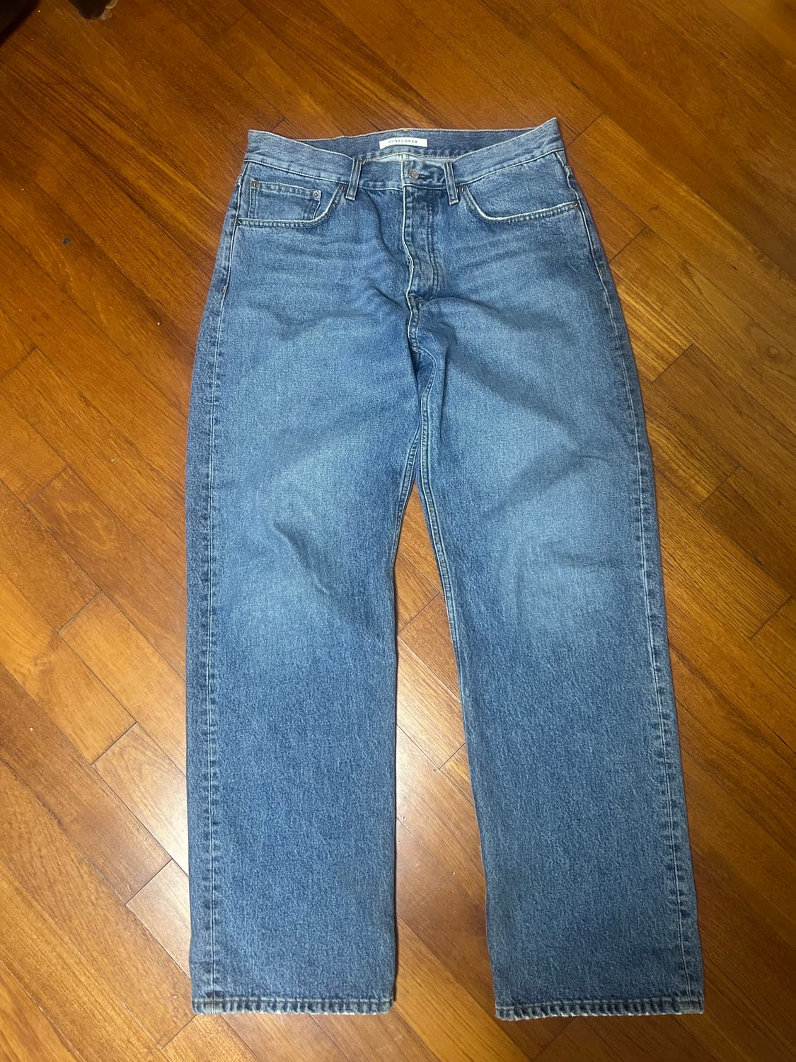 [33/32] 선플라워 루즈핏 미드블루 데님 상품이미지2