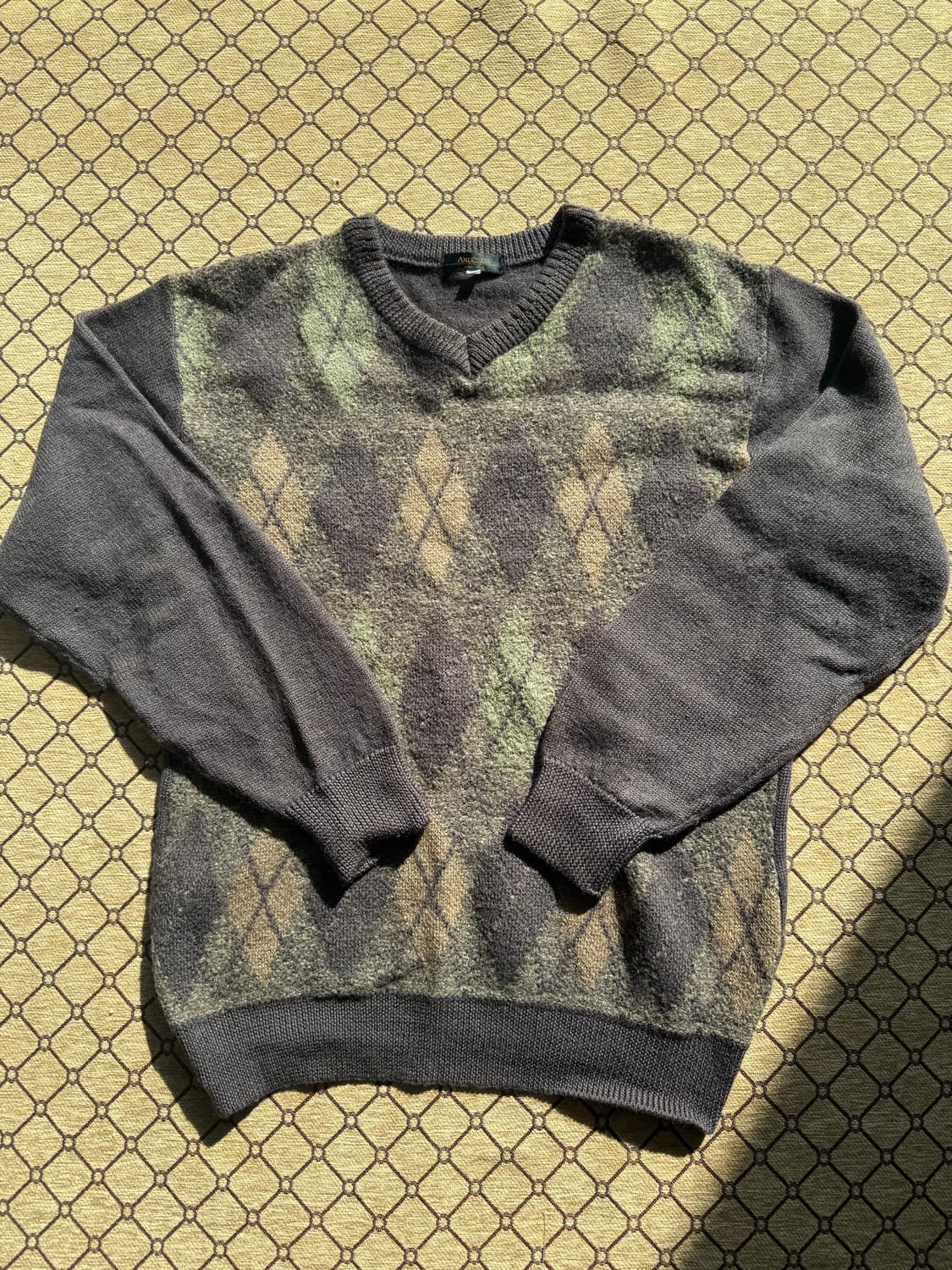 브라운 아가일 니트 상품이미지2