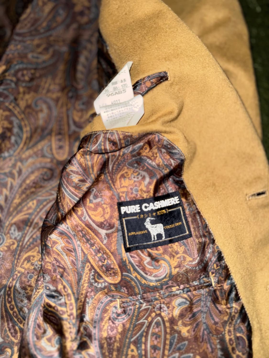 재패니즈 퓨어 캐시미어 페이즐리 라이닝 블레이저 자켓 상품이미지6