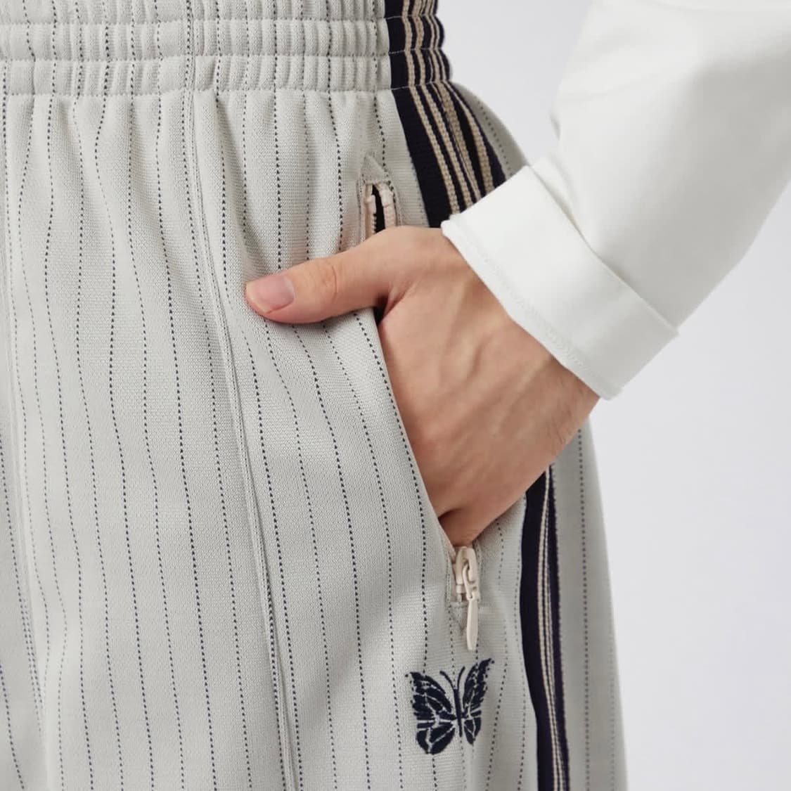 Needles X STUDIOUS Tokyo HD 트랙팬츠 화이트 상품이미지2