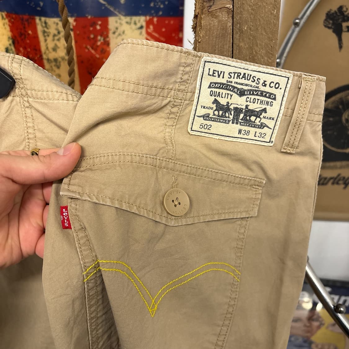 00s 리바이스 502 라이트코튼 와이드 카고팬츠 빅포켓 N773 상품이미지7