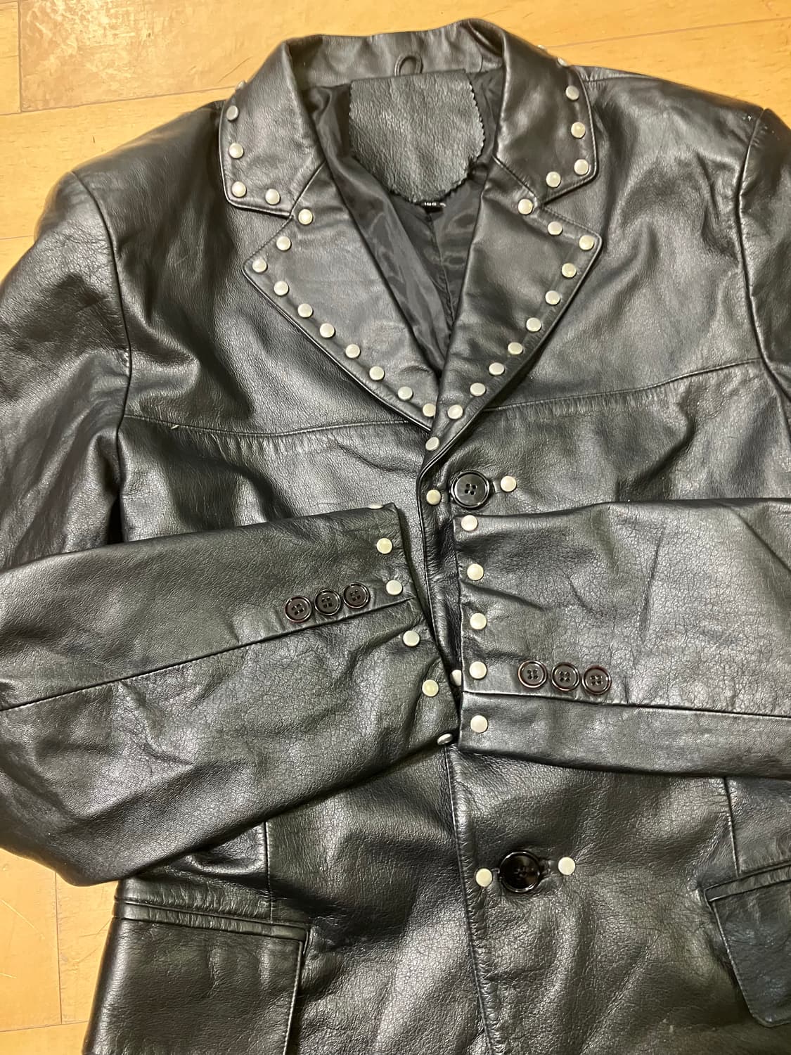 Japanese 90s 카우스킨 스터드 라인 블레이저 자켓 100 상품이미지3