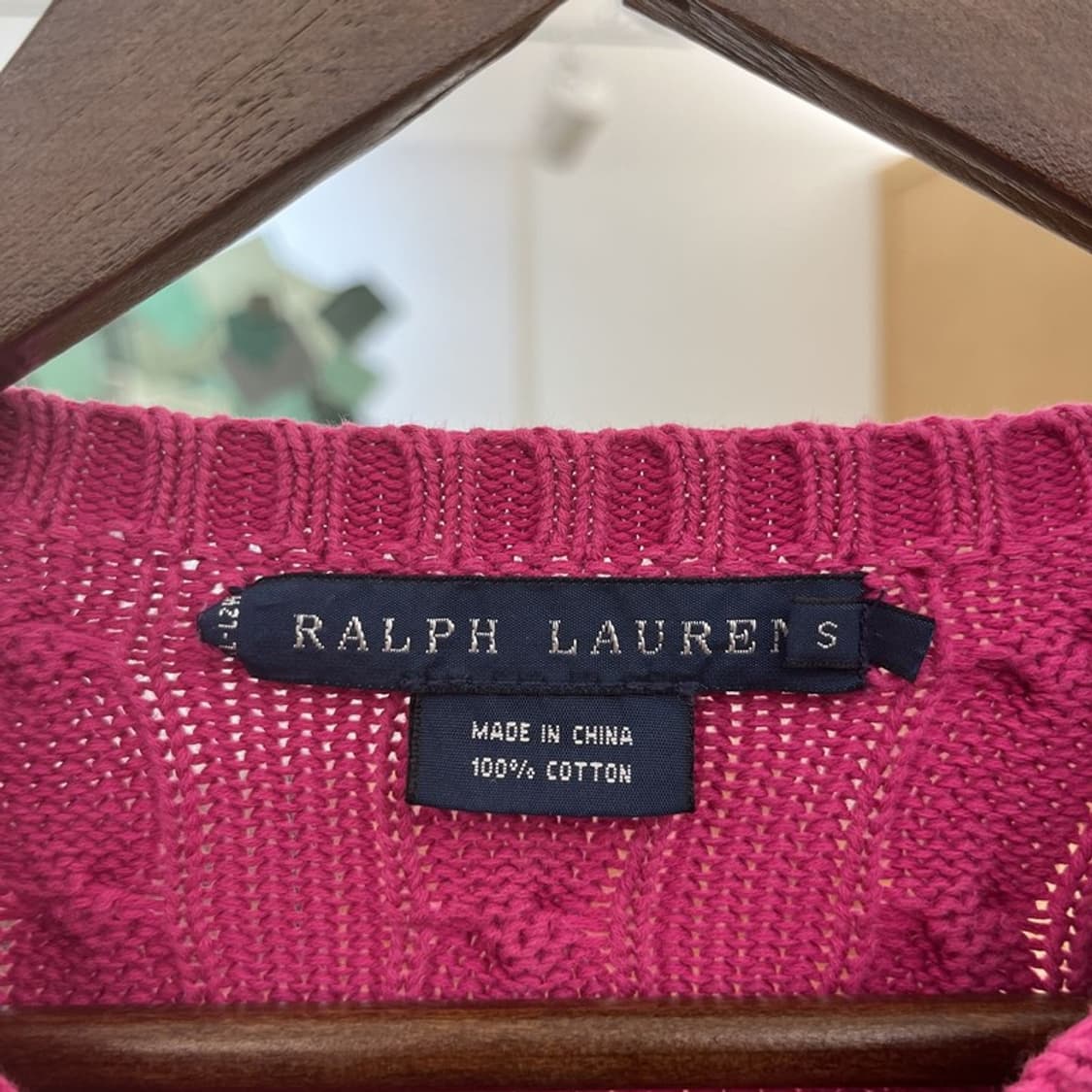 폴로 랄프로렌 Y2K 레트로 캐주얼 핫핑크 꽈배기 니트 S C10135 상품이미지5