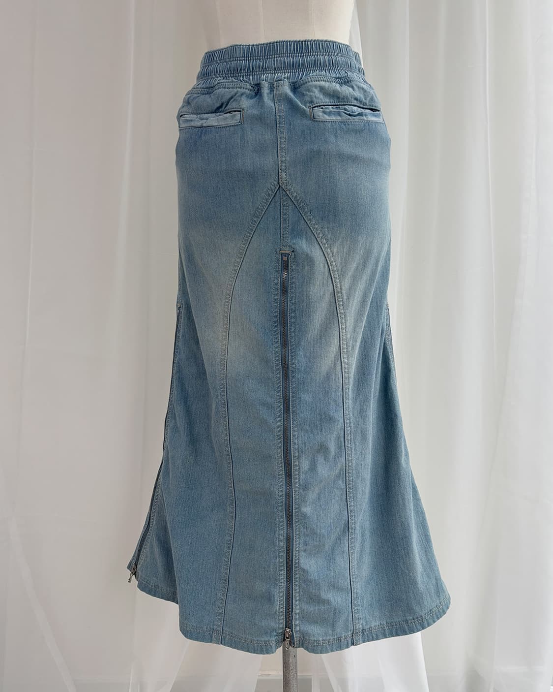 g.o.a vintage denim zipper long skirt 상품이미지8