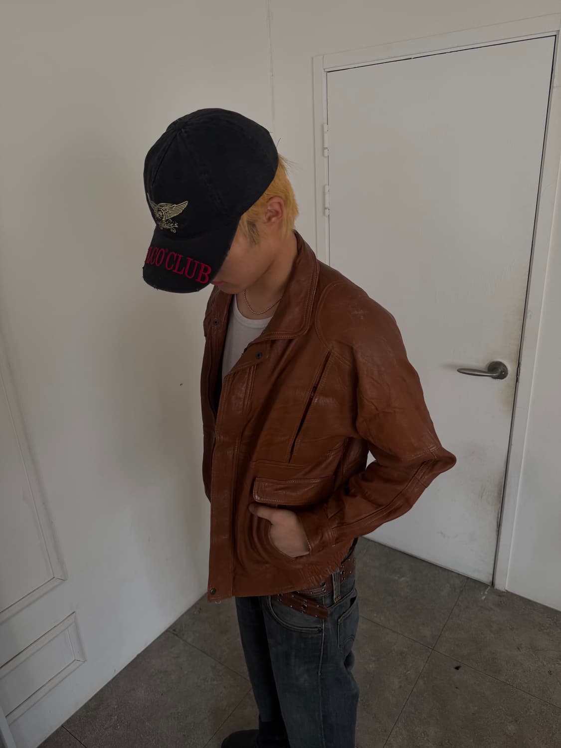 유틸리티 디테일 레더 블루종 자켓 상품이미지5