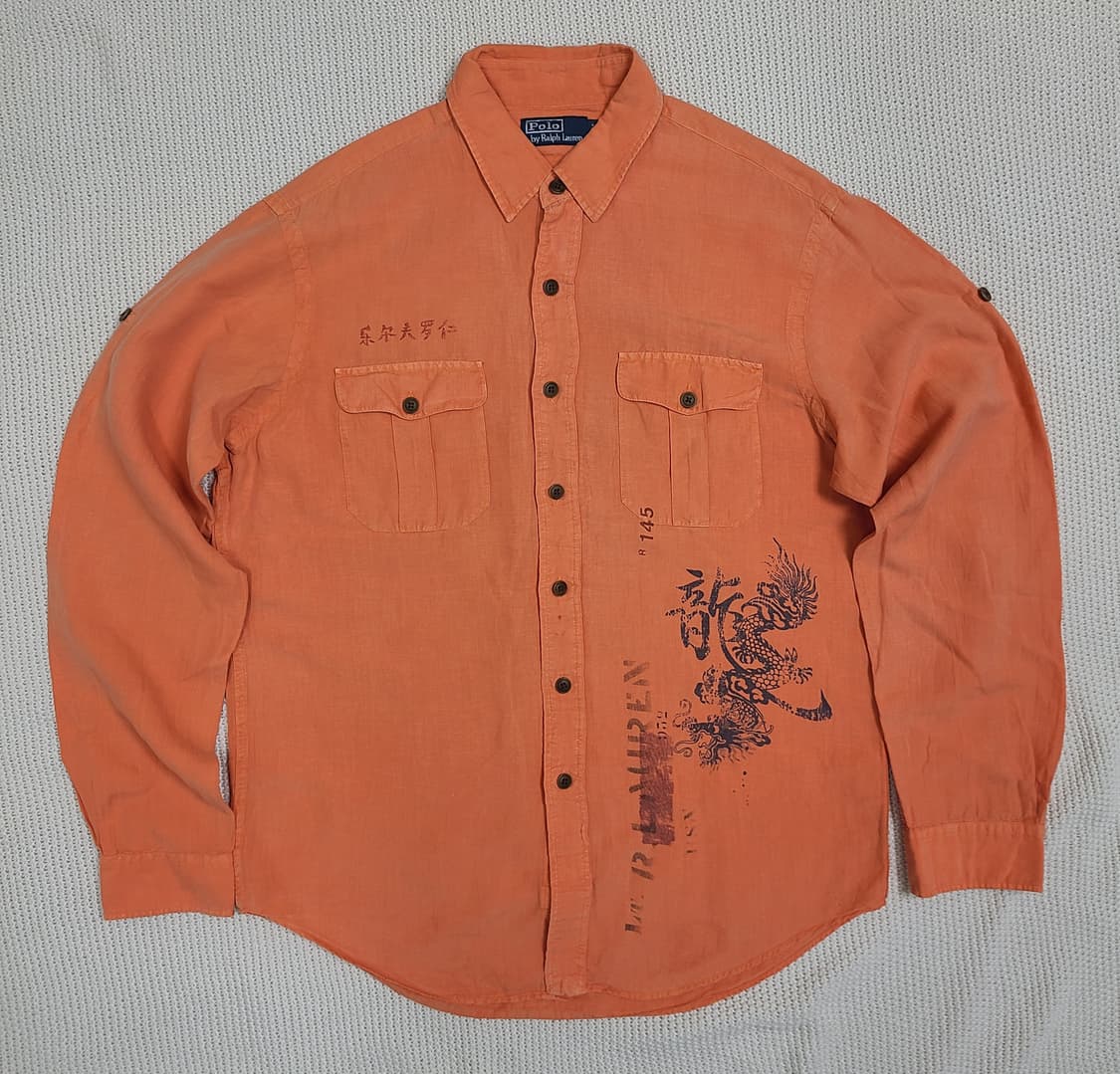 Polo Ralph Lauren 오렌지 린넨 셔츠 상품이미지1