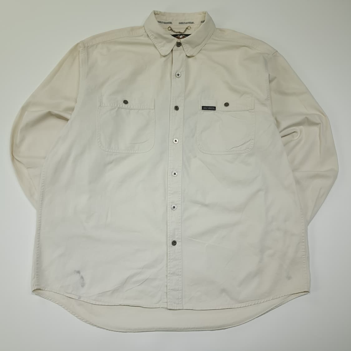 CL581 XL 할리데이비슨 00s 홍콩판 코튼 아이보리 셔츠 상품이미지1