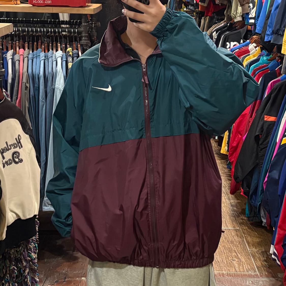 [HI] nike 바람막이 그린&버건디 상품이미지2