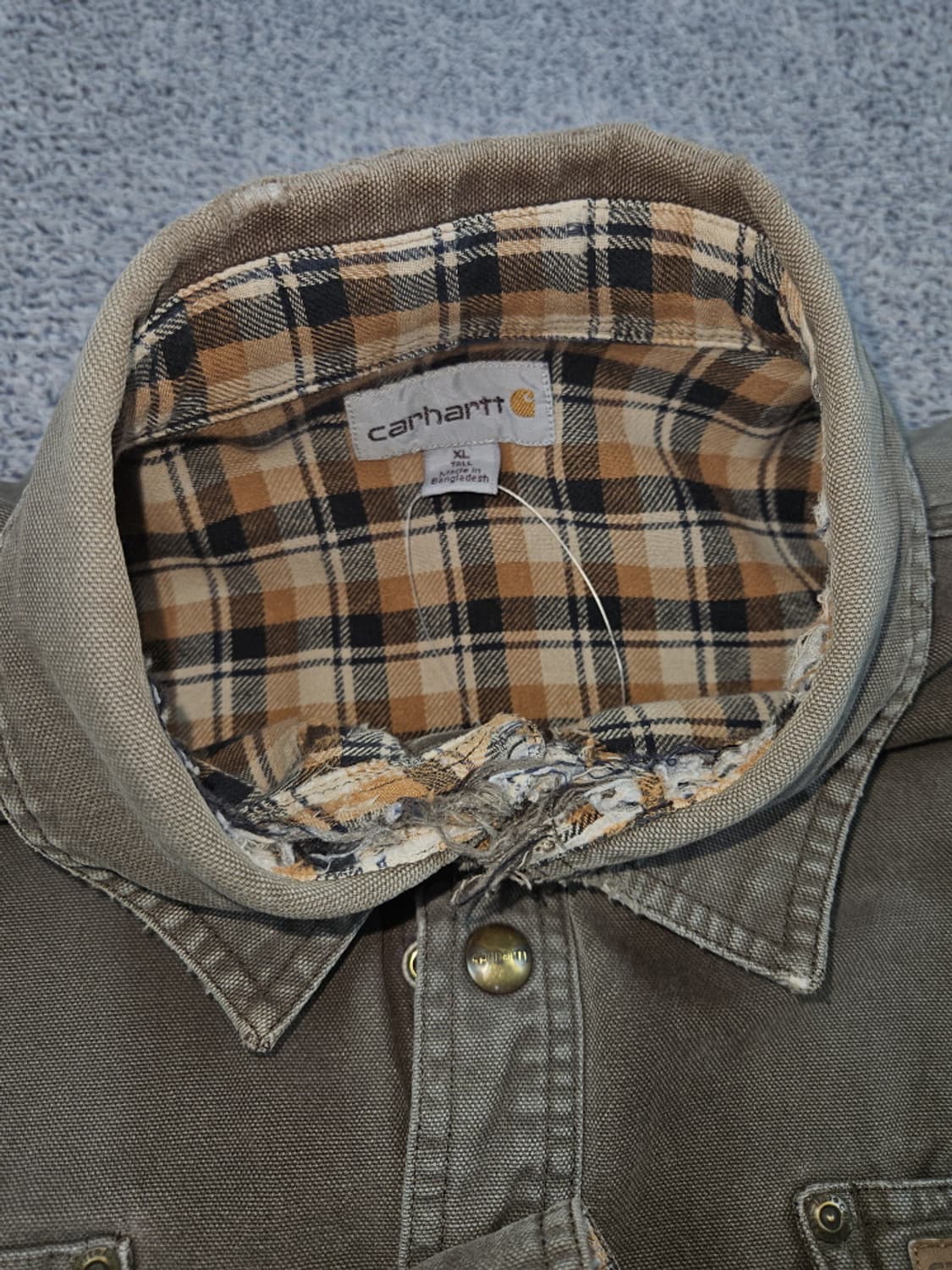 칼하트 덕 캔버스 플란넬 버튼업 워크 셔츠 ( XL ) / 10340 상품이미지8