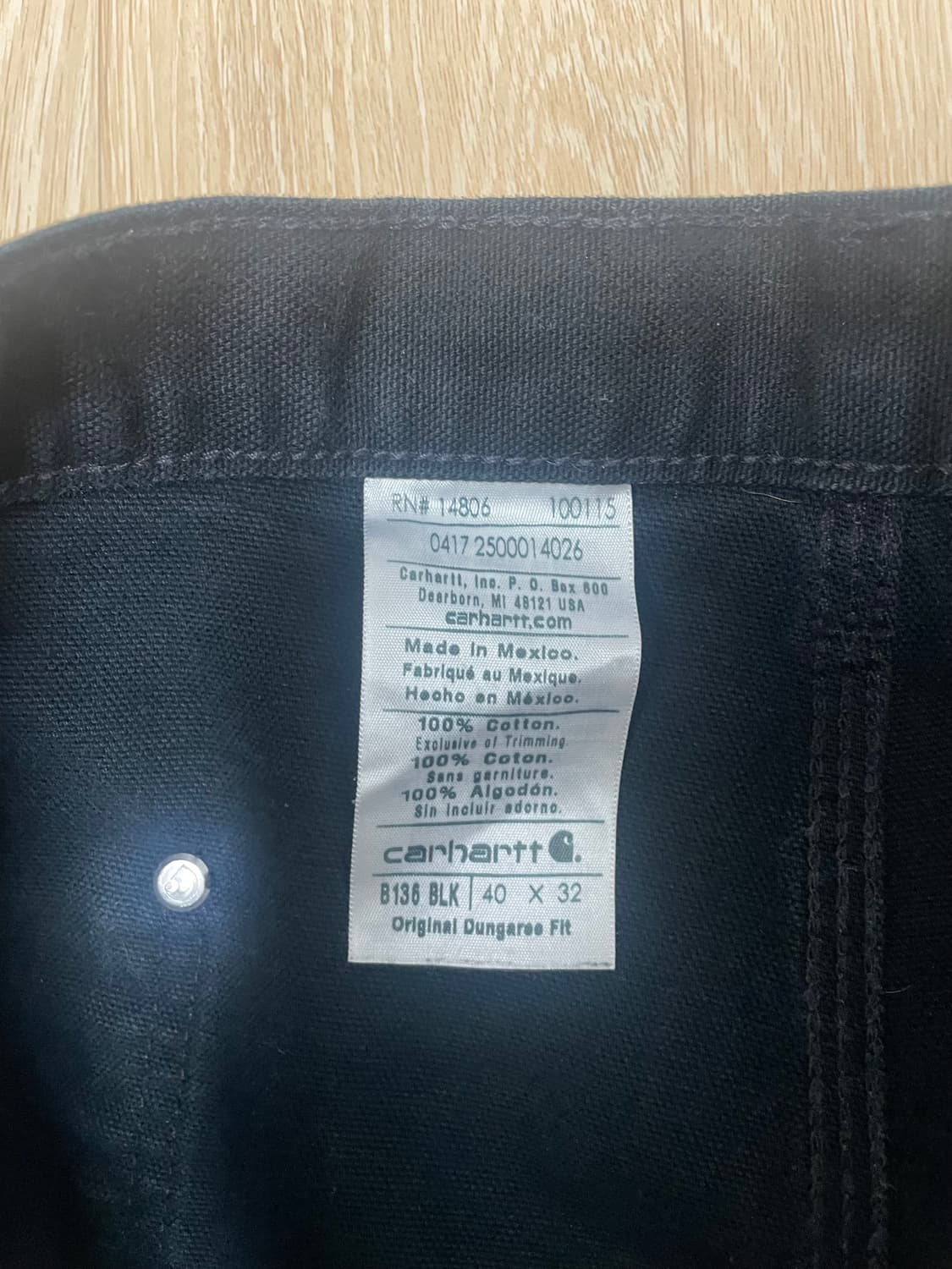 칼하트 블랙 더블니 40x32 상태최상 상품이미지3