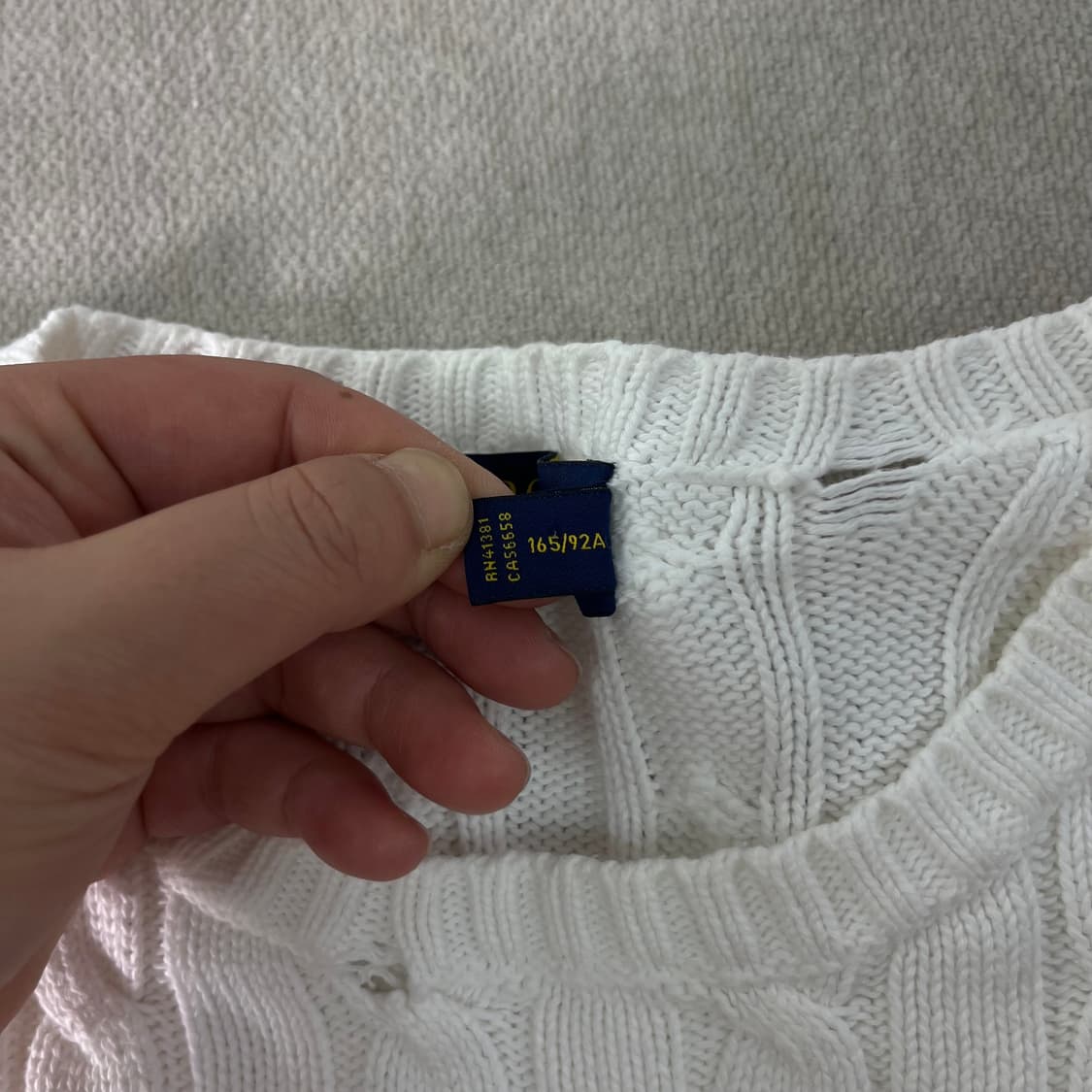 W 95 폴로랄프로렌 꽈배기 화이트 니트 상품이미지4