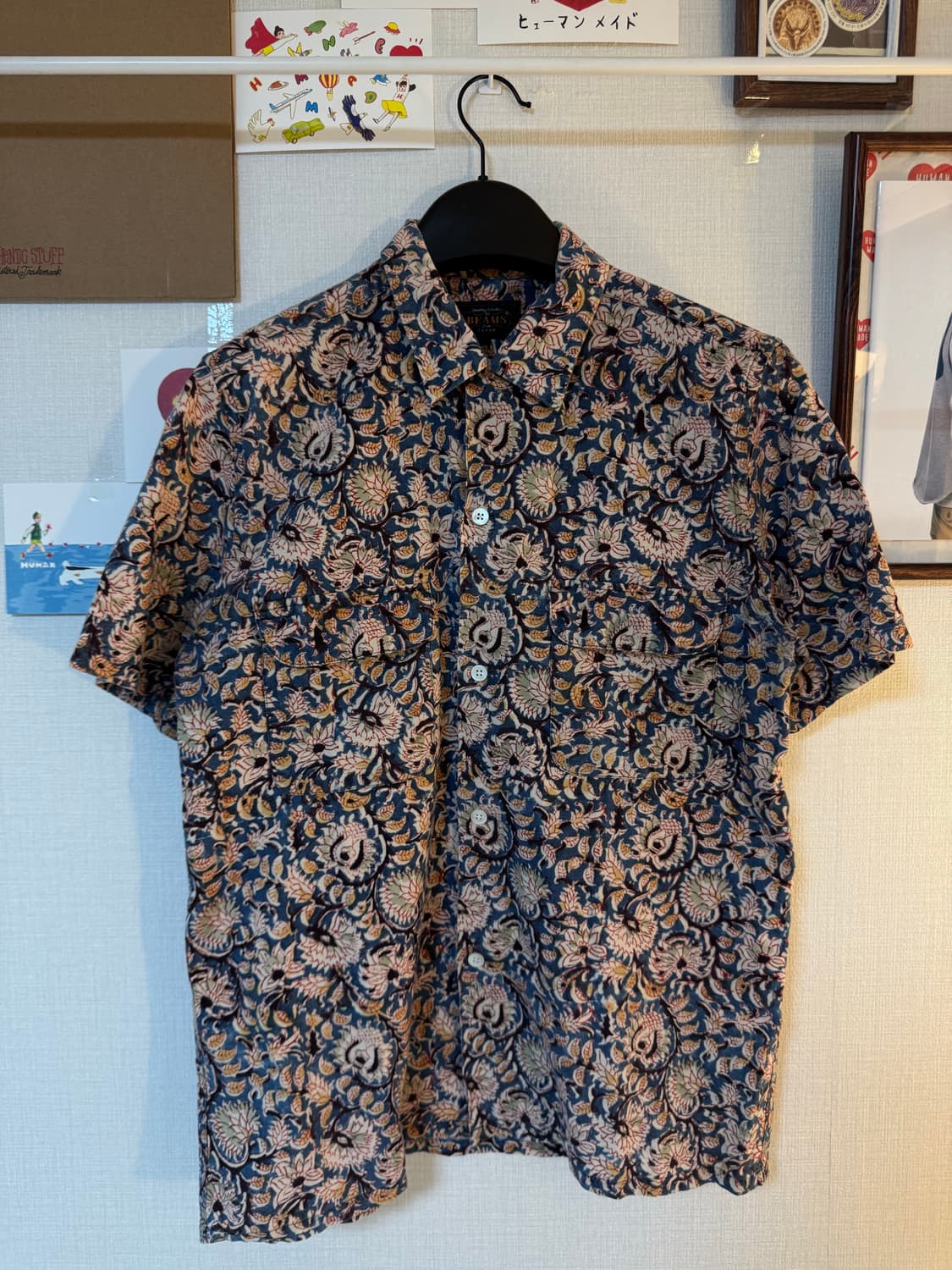 [M]Beams+ 빔즈 플로럴 패턴 반팔셔츠 상품이미지1