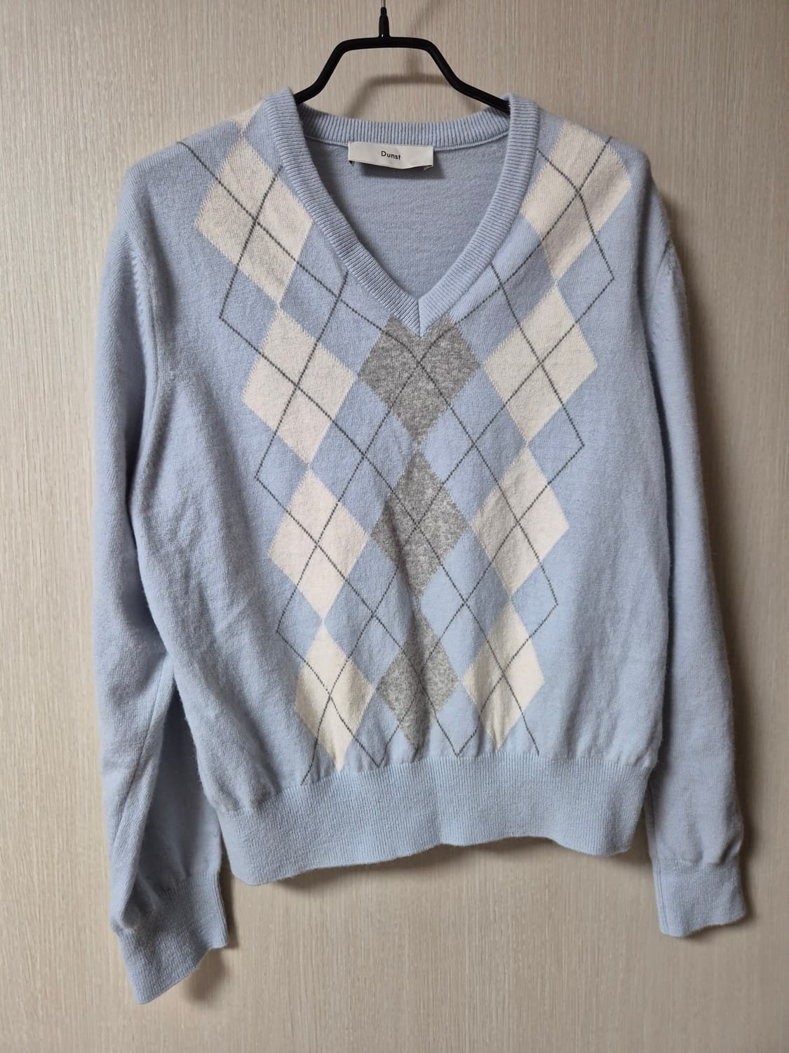 던스트 Dunst 아가일 V넥 니 스웻셔츠 니트 상품이미지3