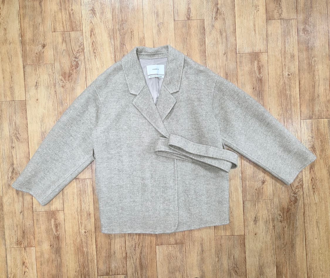 닐바이피(NILBY P) 램스울 캐시 핸드메이드 하프코트 프리사이즈 상품이미지5