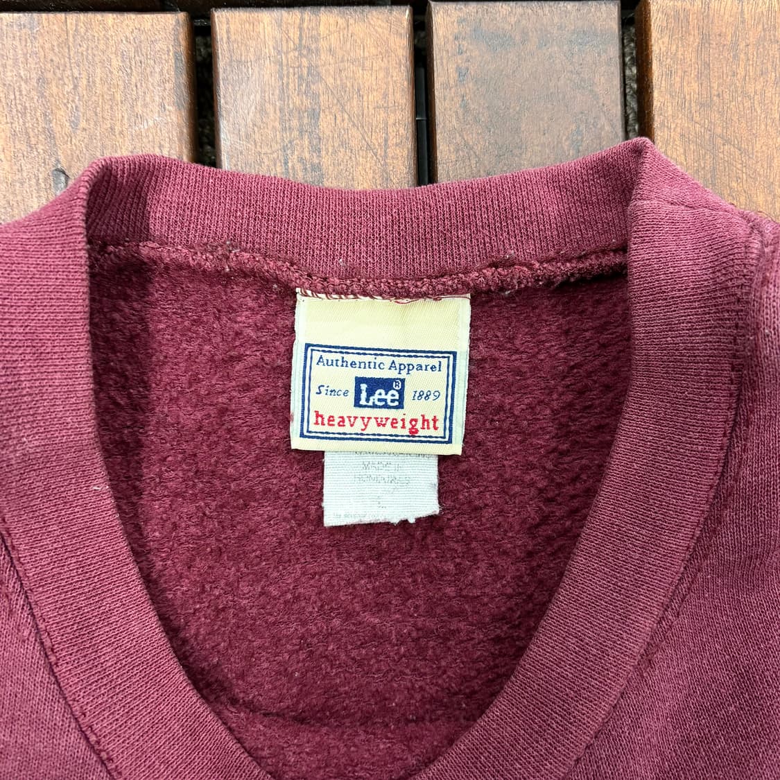 (L) 90s Lee 버건디 해비웨이트 오버 맨투맨 상품이미지4
