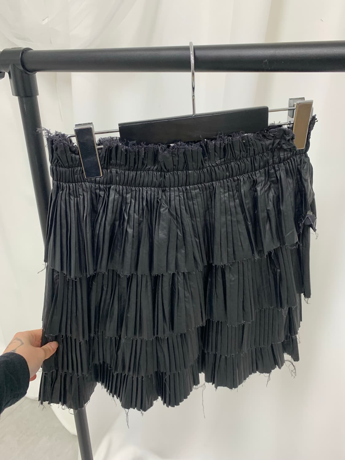 Faux leather tiered skirt 상품이미지2