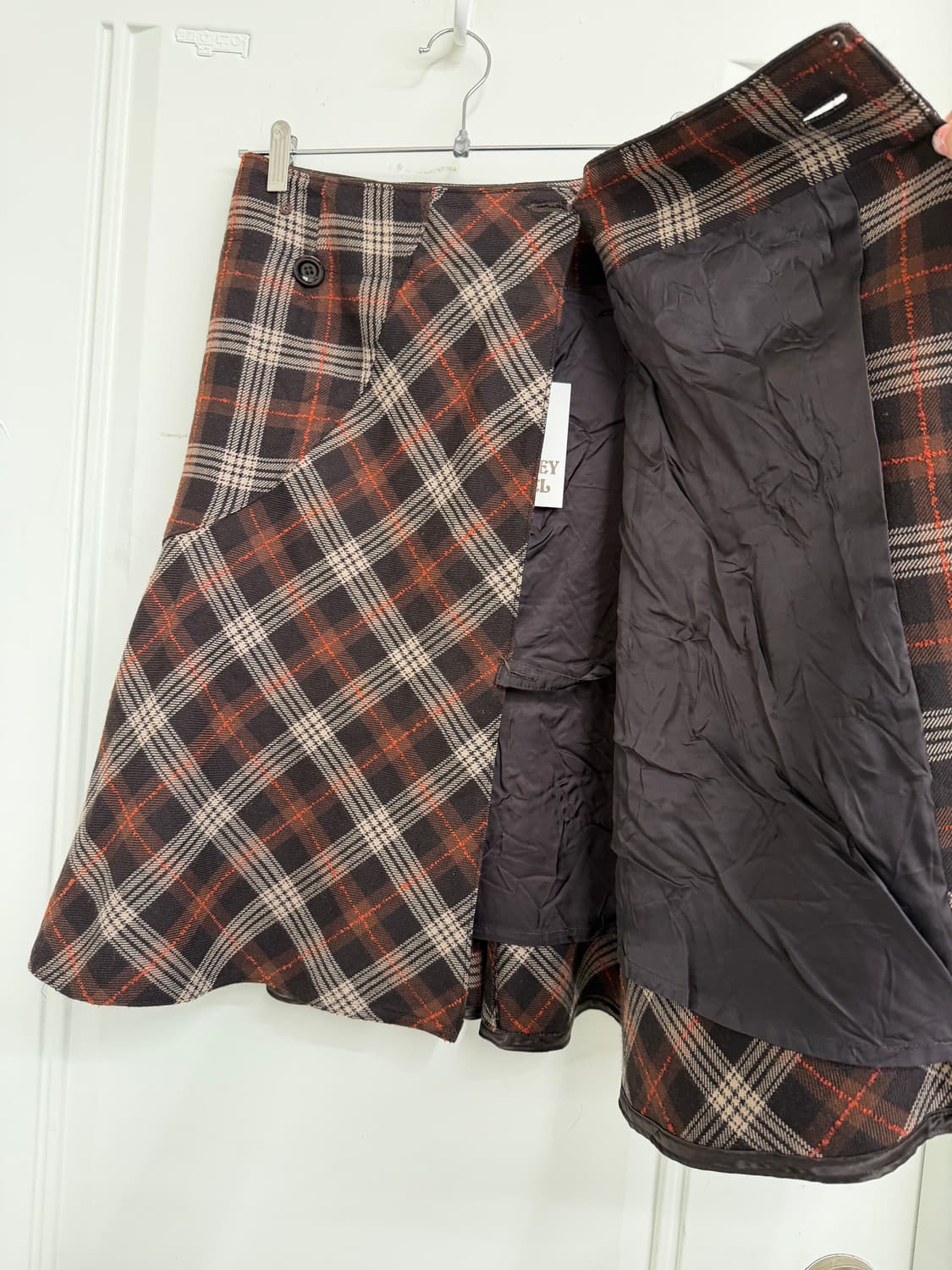 일본빈티지 노바체크 울 언발 미디스커트 상품이미지8