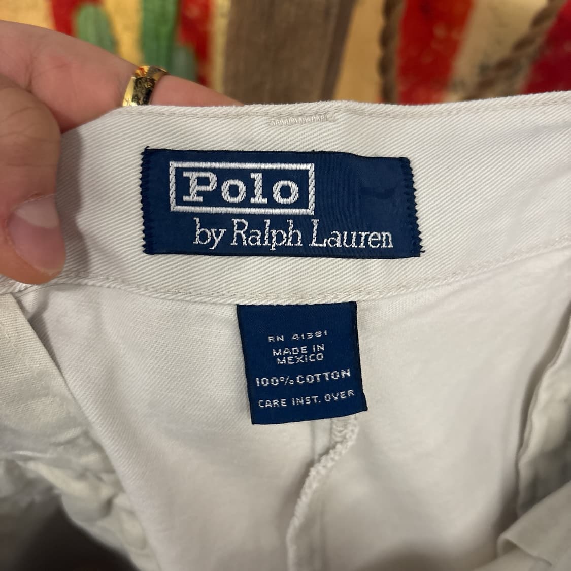 90s 폴로 랄프로렌 클래식 스모키화이트 코튼 치노팬츠 포니자수 N762 상품이미지9