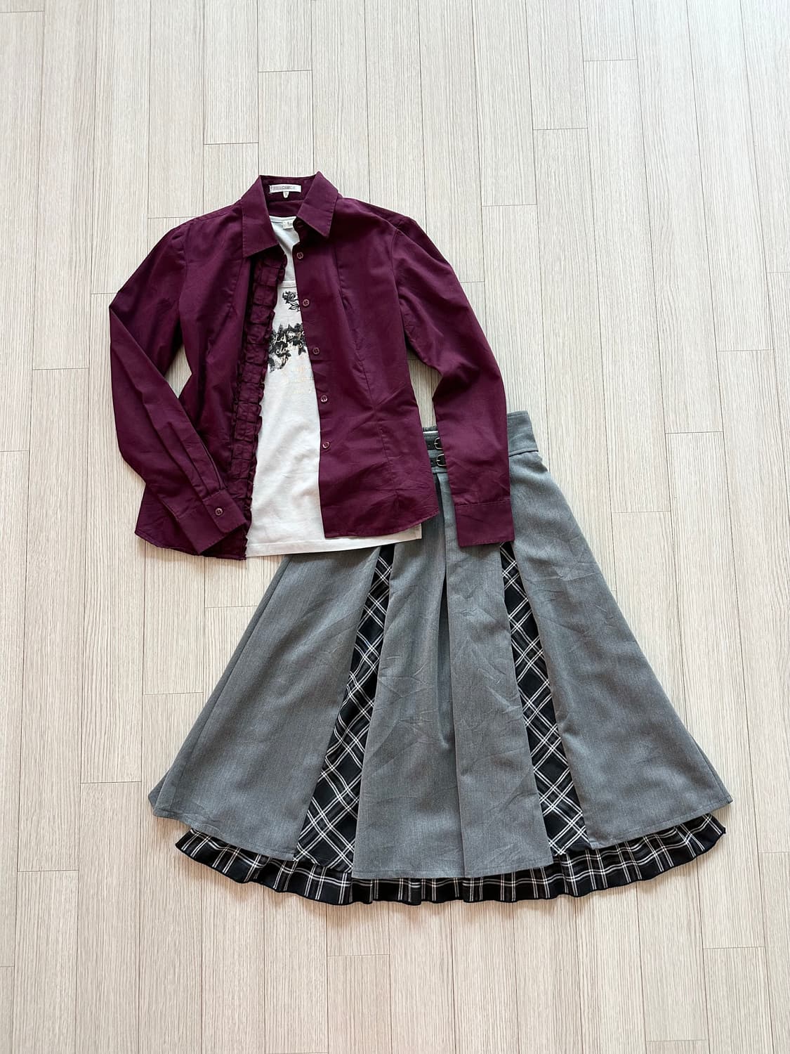 jpn 엑시즈팜 갸루 펑크 러힙 괴짜 레이어드 코디세트 상품이미지1