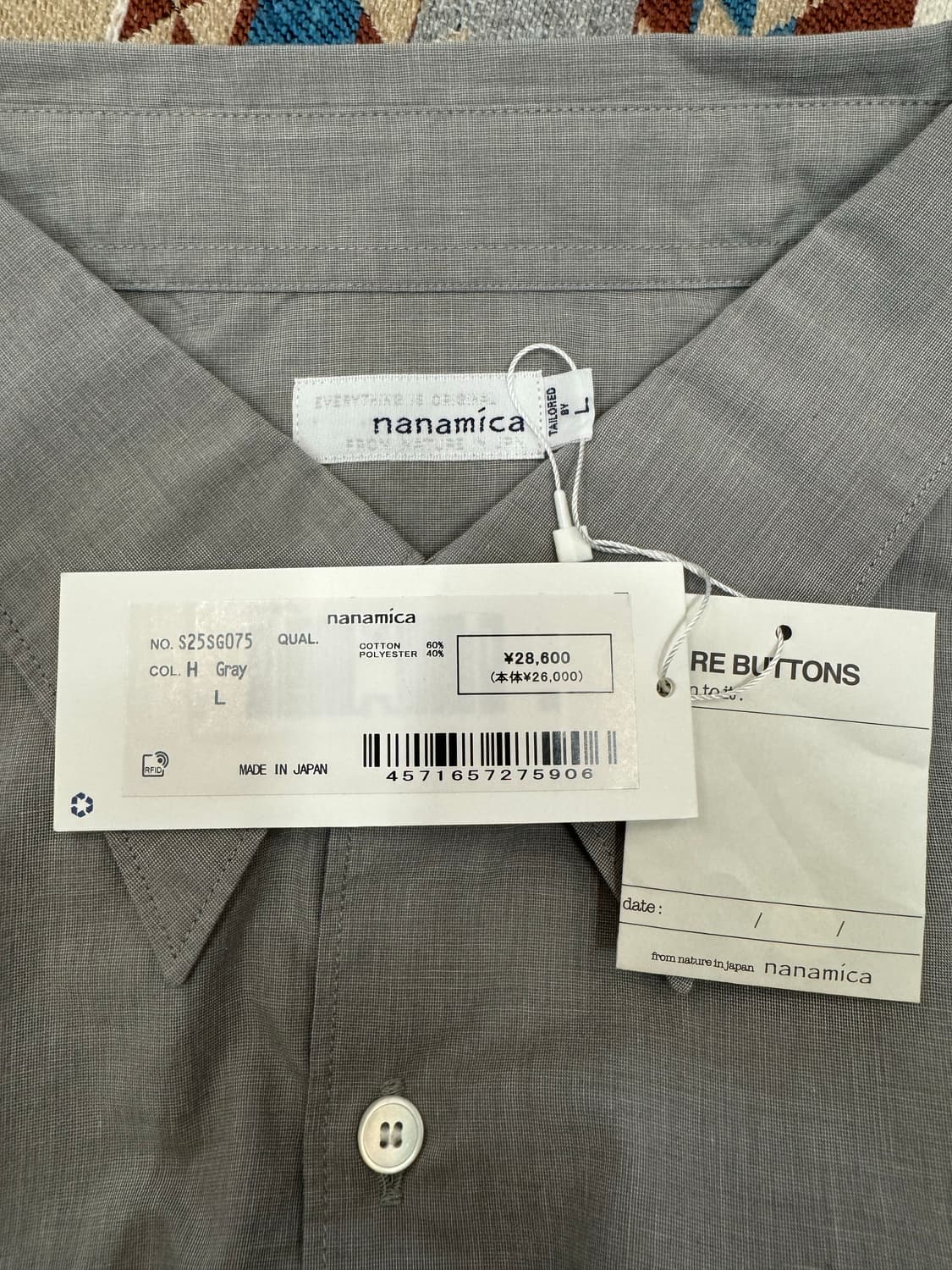 [L] 나나미카 레귤러 카라 엔드 온 엔드 셔츠 헤더 그레이  상품이미지8