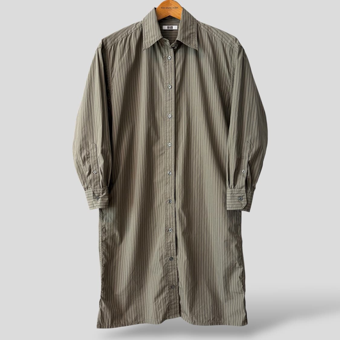 (여성S)유니클로U 스트라이프 셔츠 원피스 상품이미지1