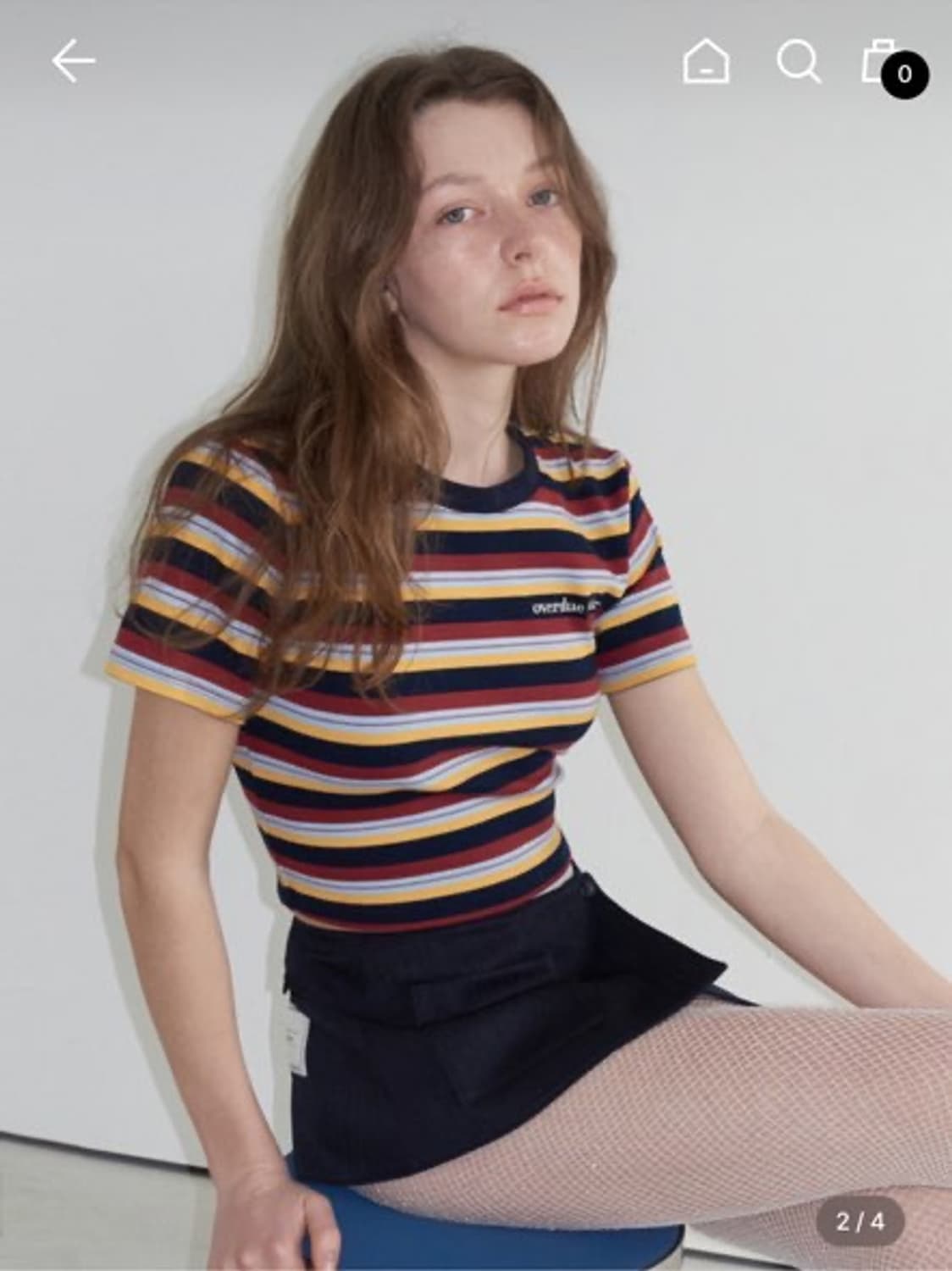 오버듀플레어 크롭티셔츠 STRIPE CROP T-SHIRT_NAVY 상품이미지2